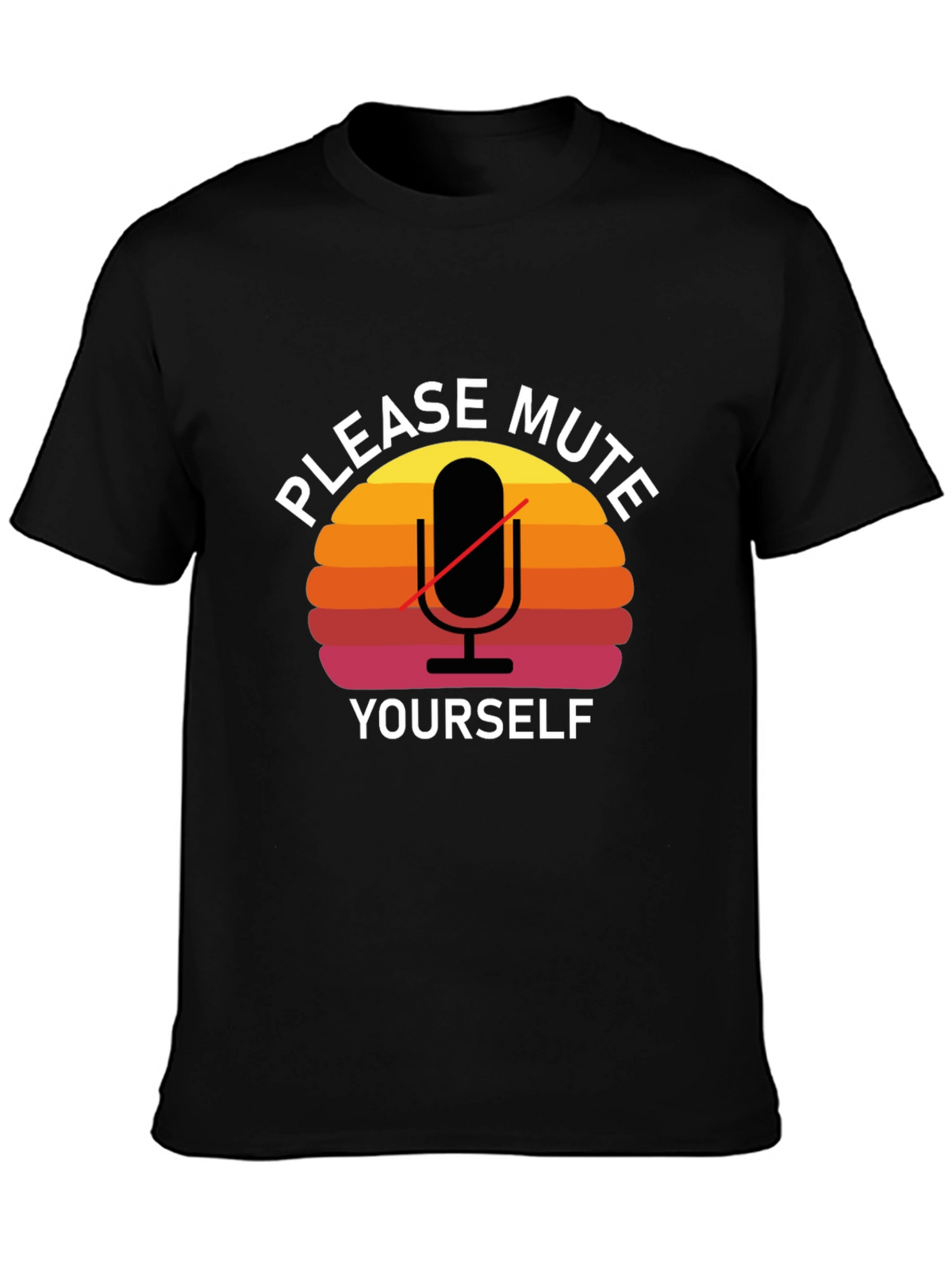Please Mute Yourself Retro Style Graphic T-Shirt