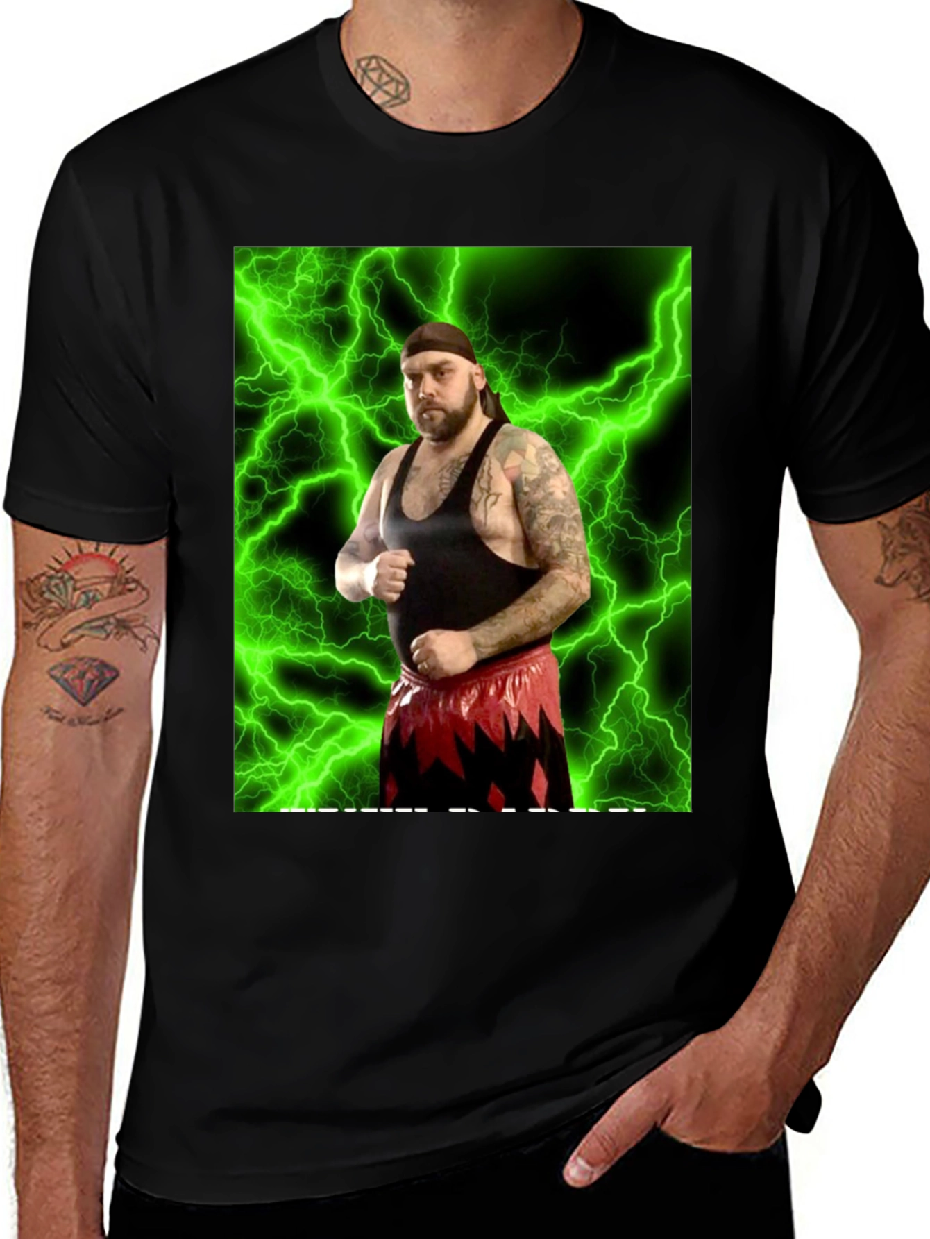 Wrestler Graphic Black T-Shirt