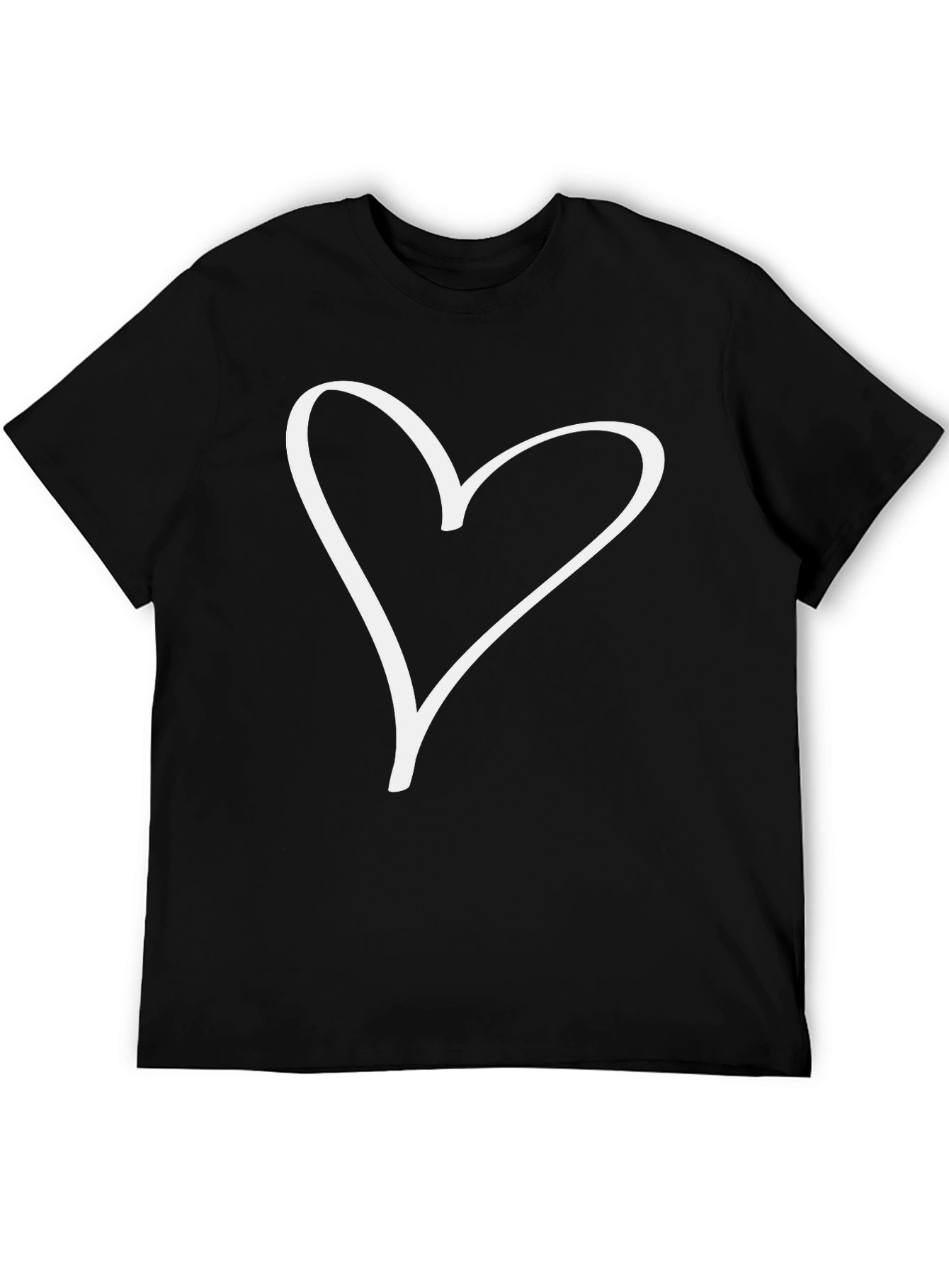 Heart Graphic T-Shirt - Casual Black Tee