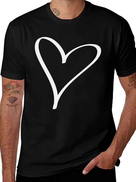 Heart Graphic T-Shirt - Casual Black Tee