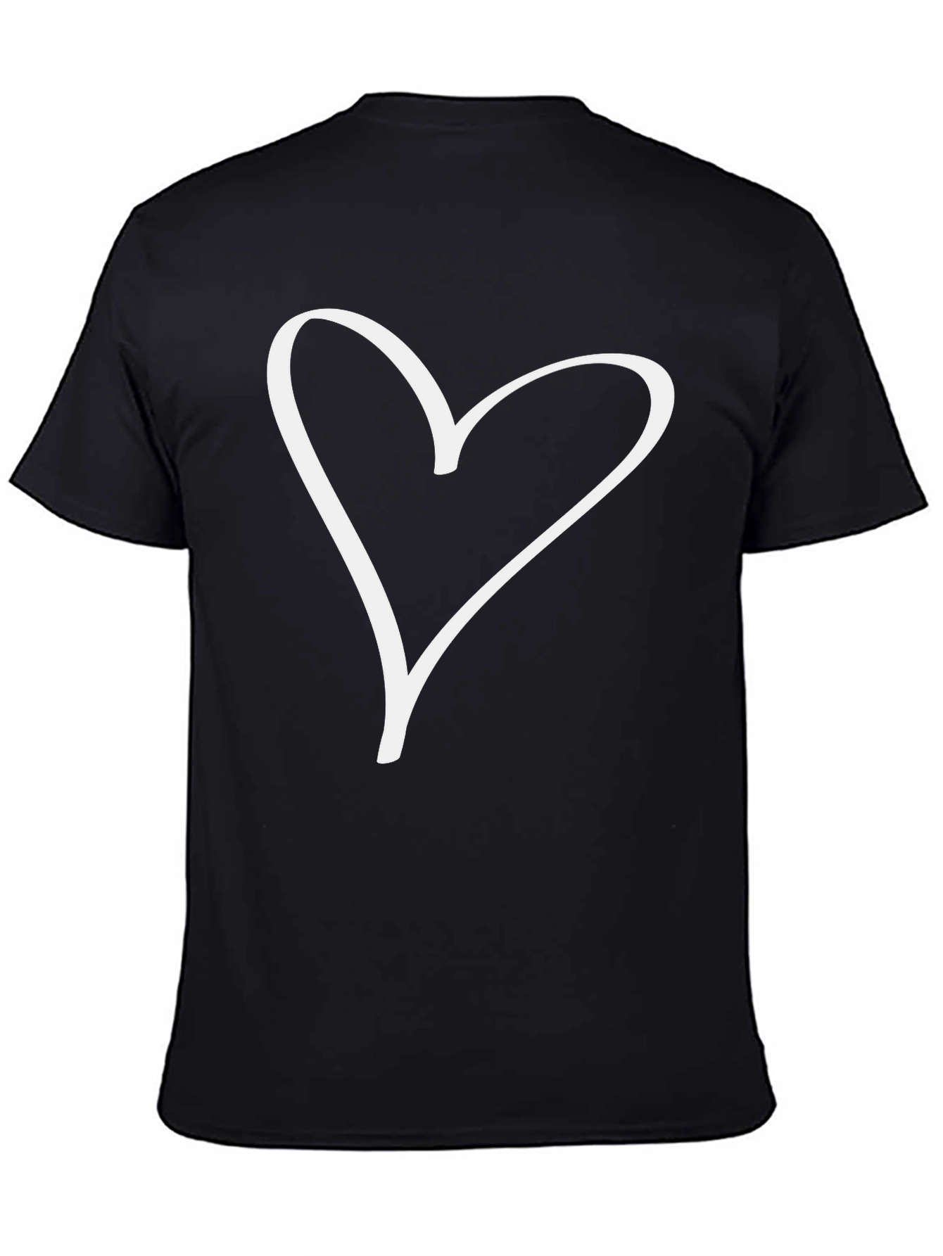 Heart Graphic T-Shirt - Casual Black Tee