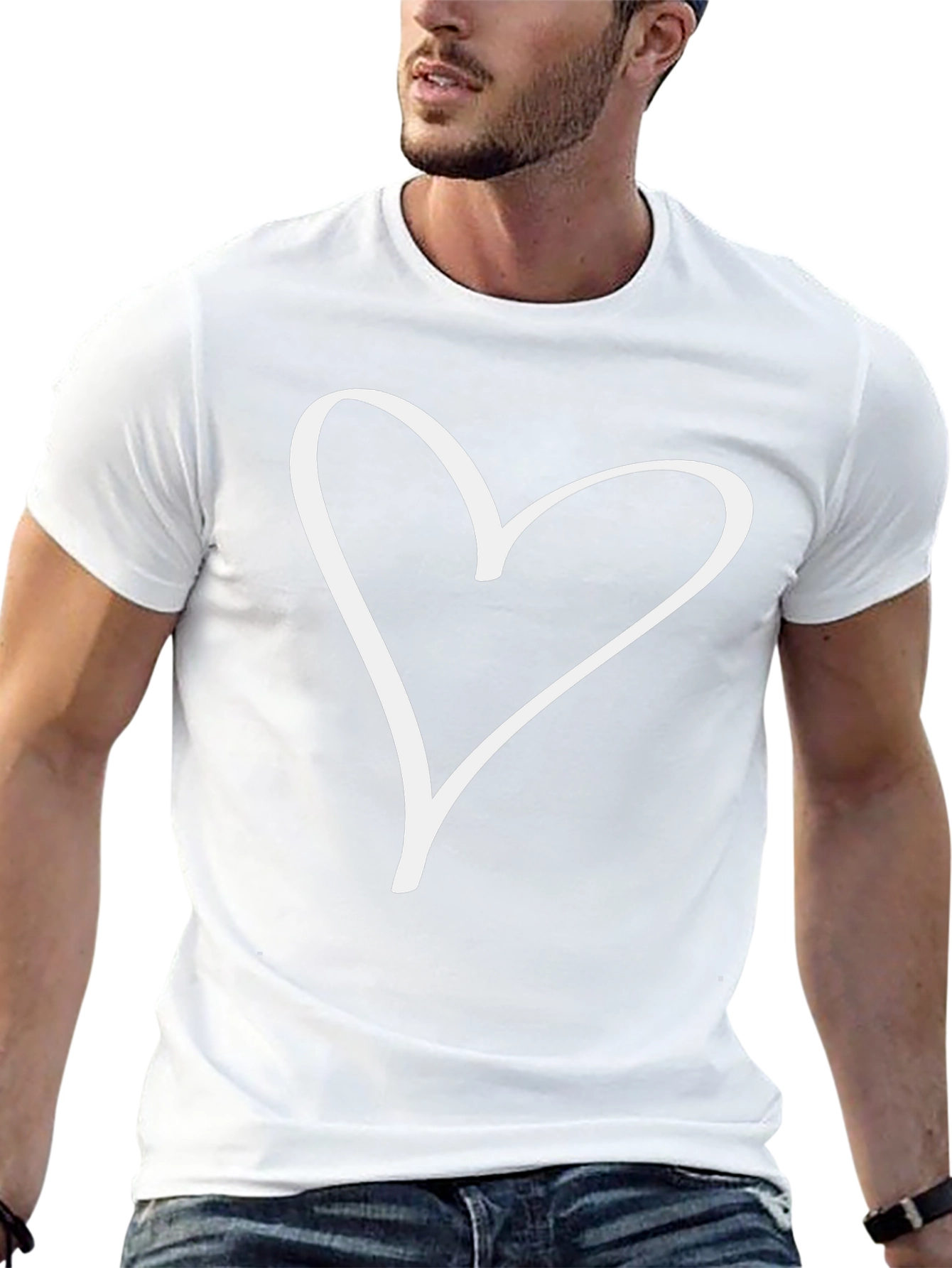 Heart Graphic T-Shirt - Casual Black Tee