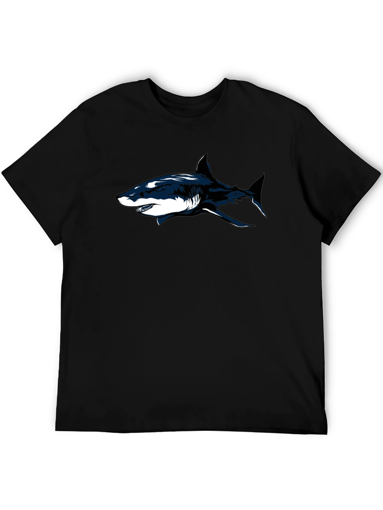 Shark Graphic Black T-Shirt - Cool Casual Tee