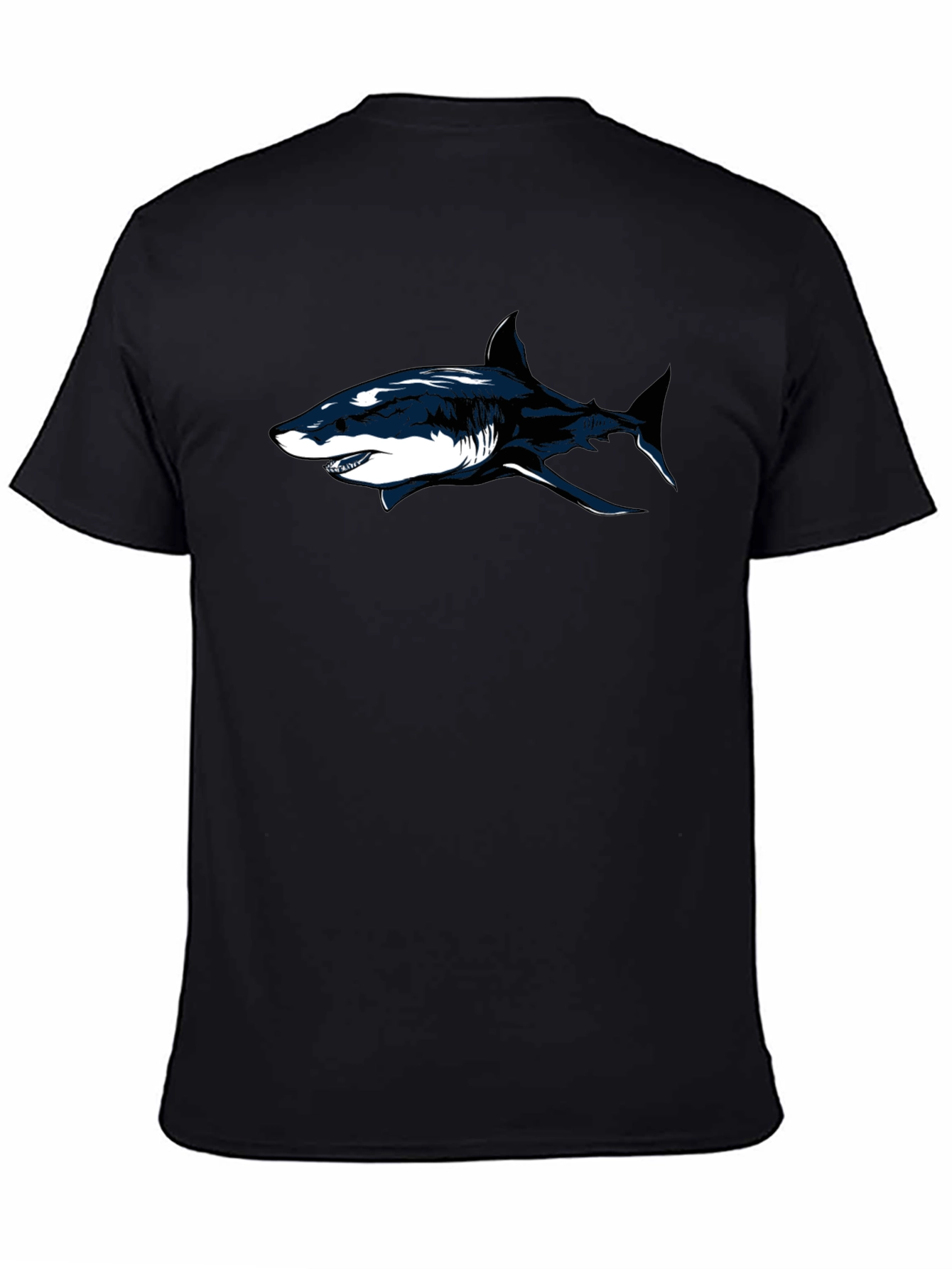 Shark Graphic Black T-Shirt - Cool Casual Tee
