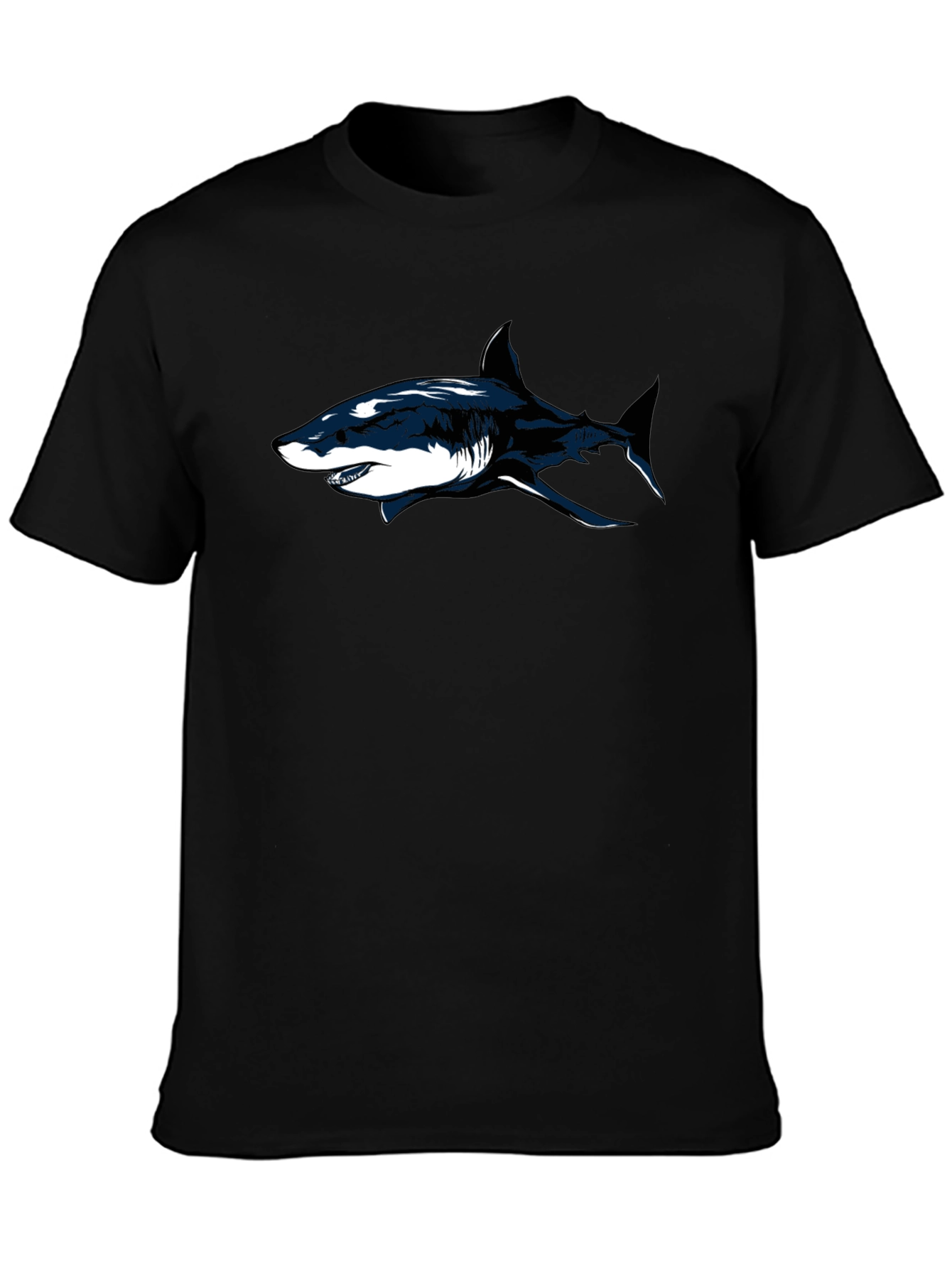 Shark Graphic Black T-Shirt - Cool Casual Tee