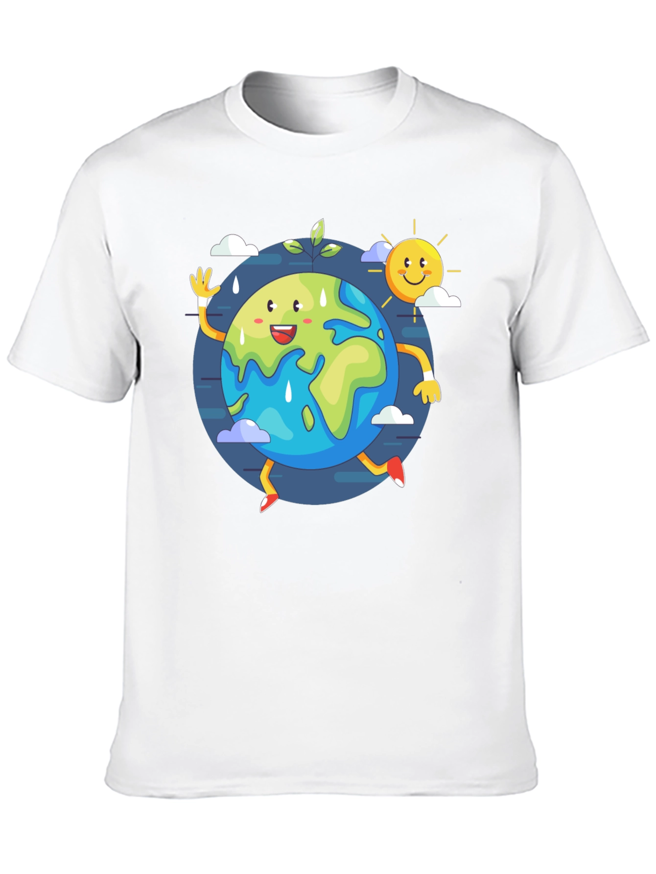 Cartoon Earth Graphic Tee - Save the Planet