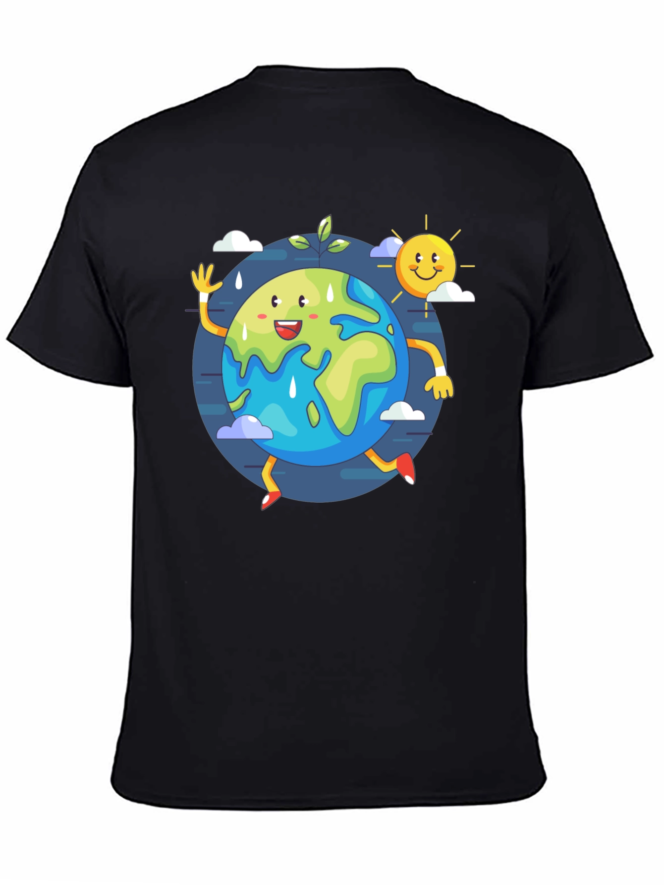 Cartoon Earth Graphic Tee - Save the Planet