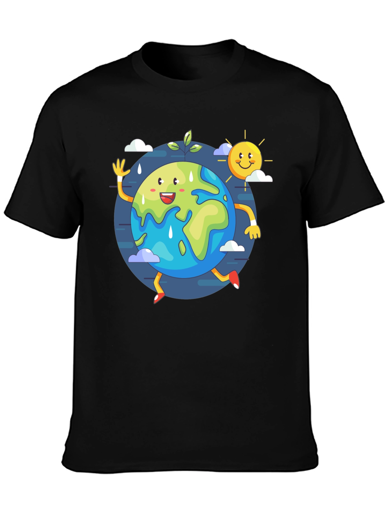 Cartoon Earth Graphic Tee - Save the Planet
