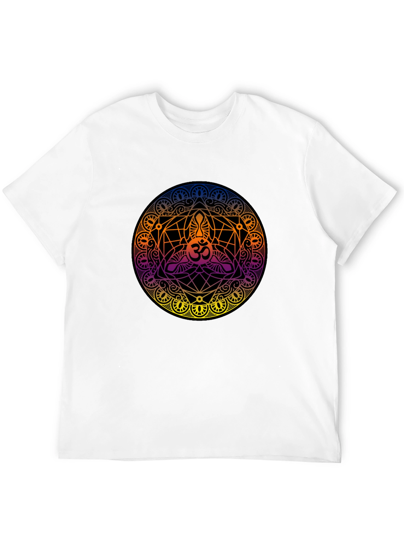 Om Mandala Graphic Tee - Black Cotton T-Shirt