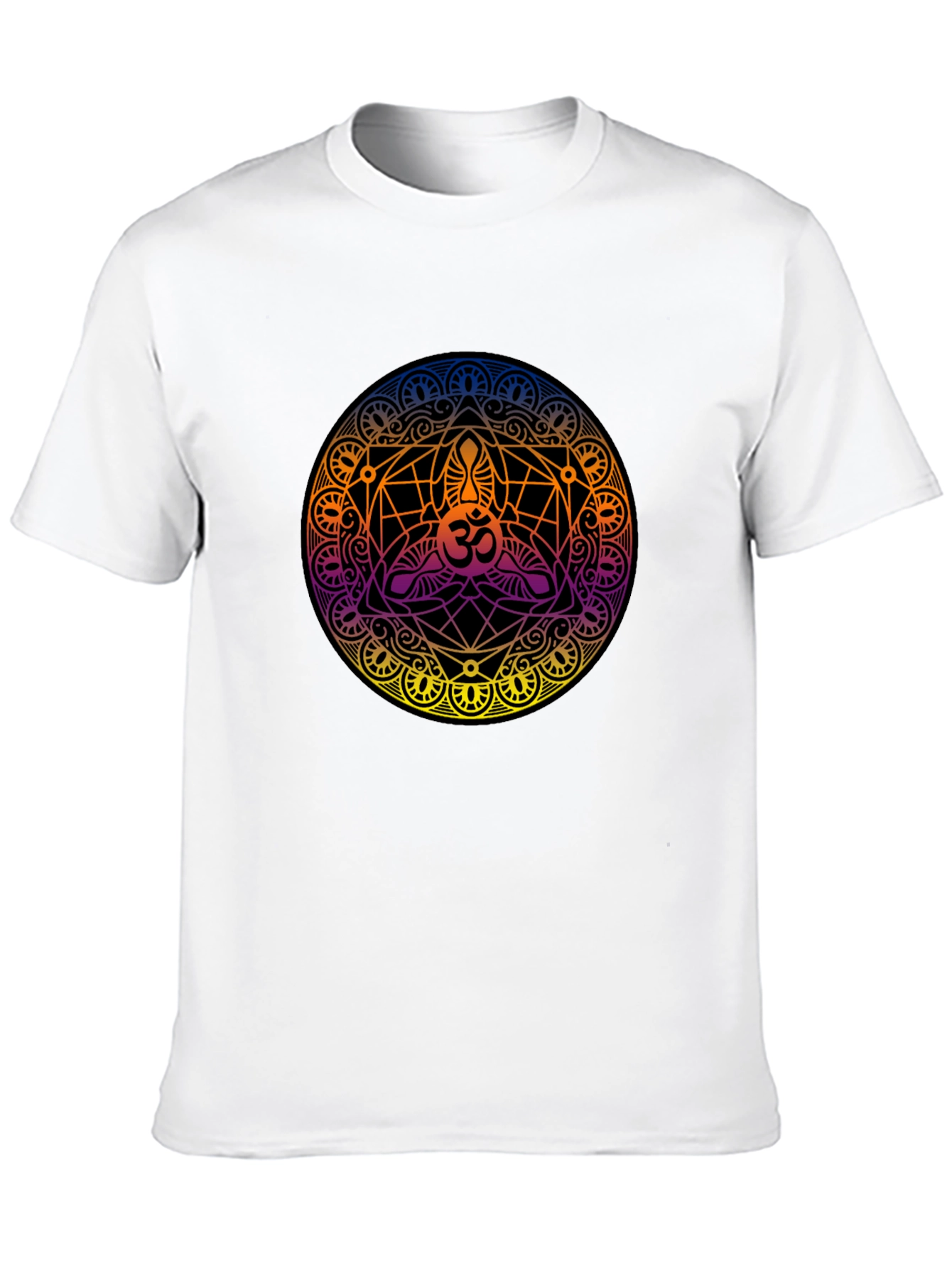 Om Mandala Graphic Tee - Black Cotton T-Shirt