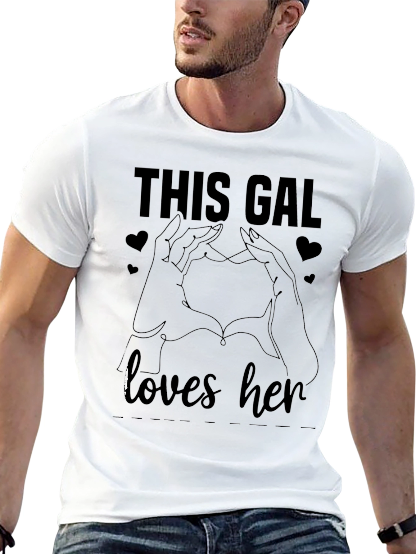 This Gal Loves Her - Heart Hands Graphic Tee