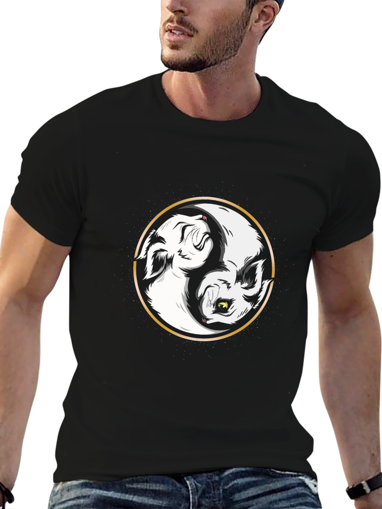 Yin Yang Wolf Graphic Tee