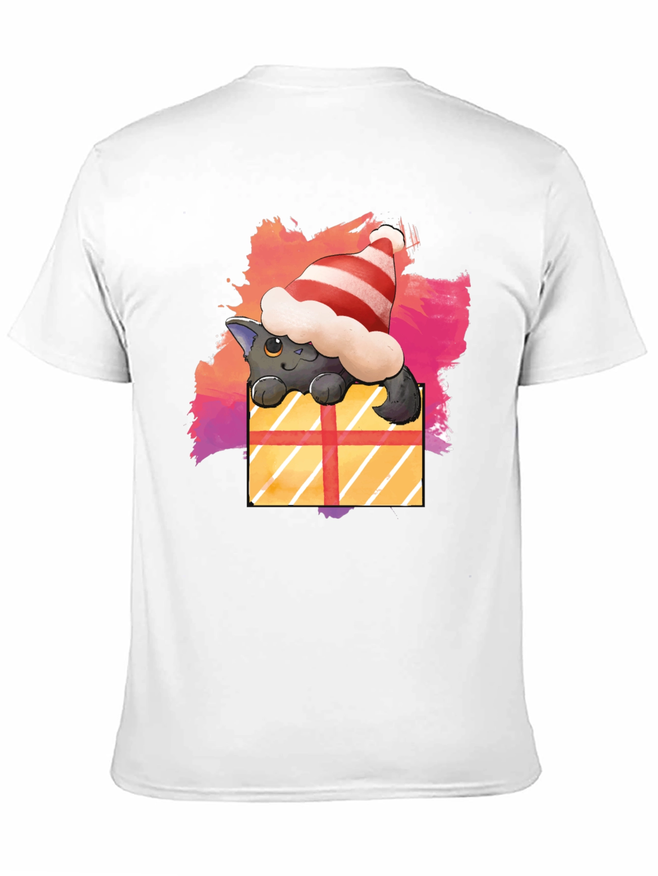Festive Cat in a Gift Box T-Shirt