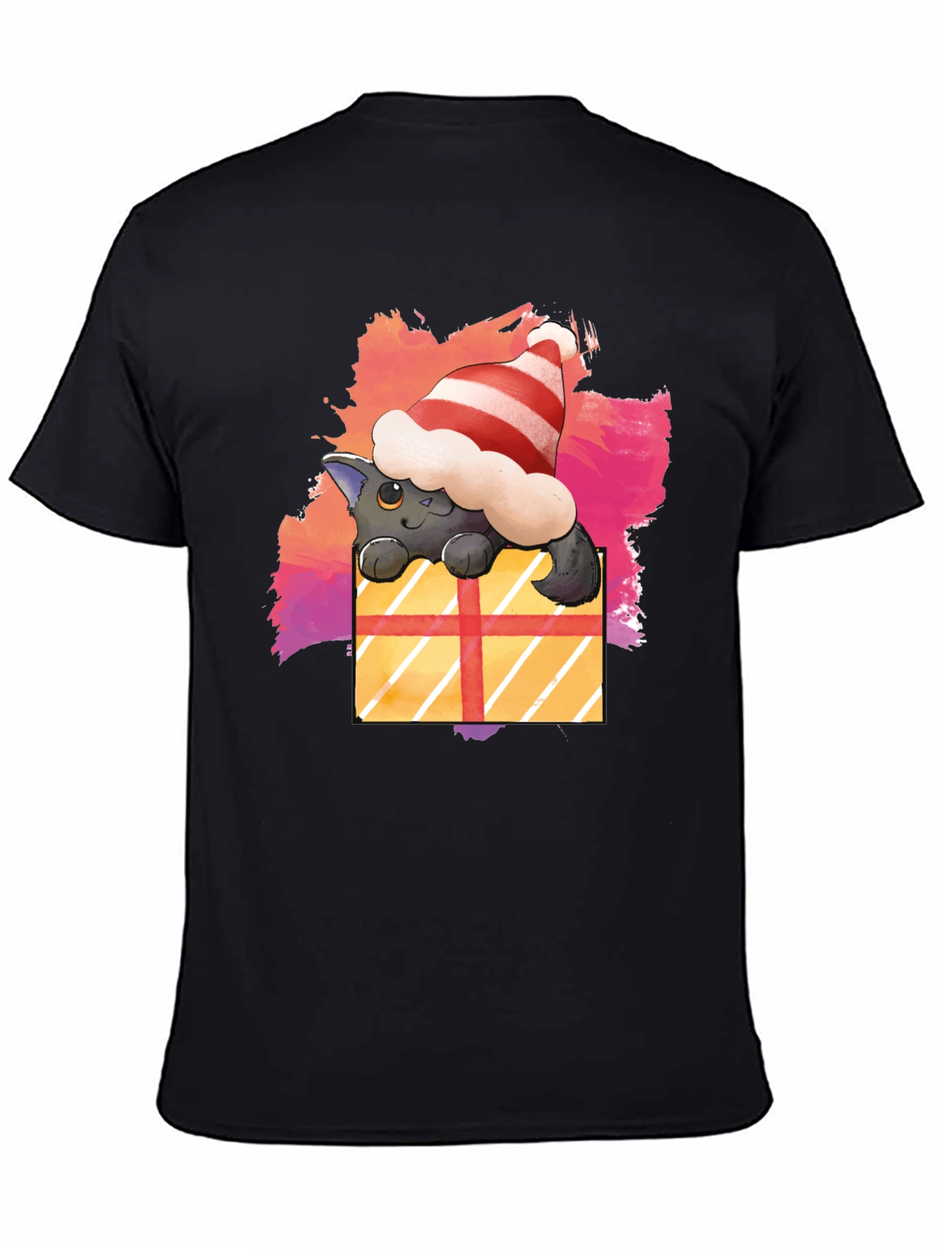 Festive Cat in a Gift Box T-Shirt