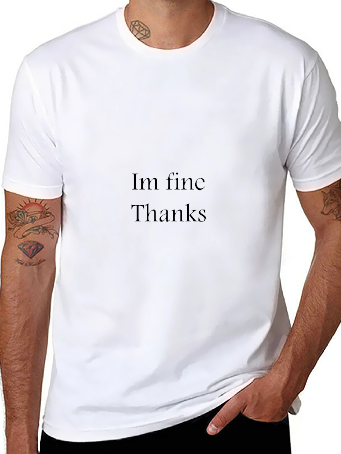 Im Fine Thanks Black Tee