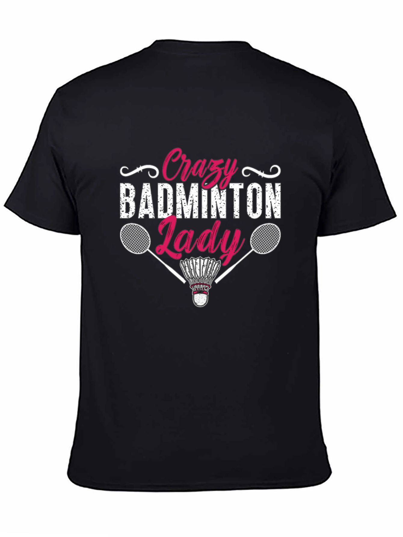 Crazy Badminton Lady Graphic Tee