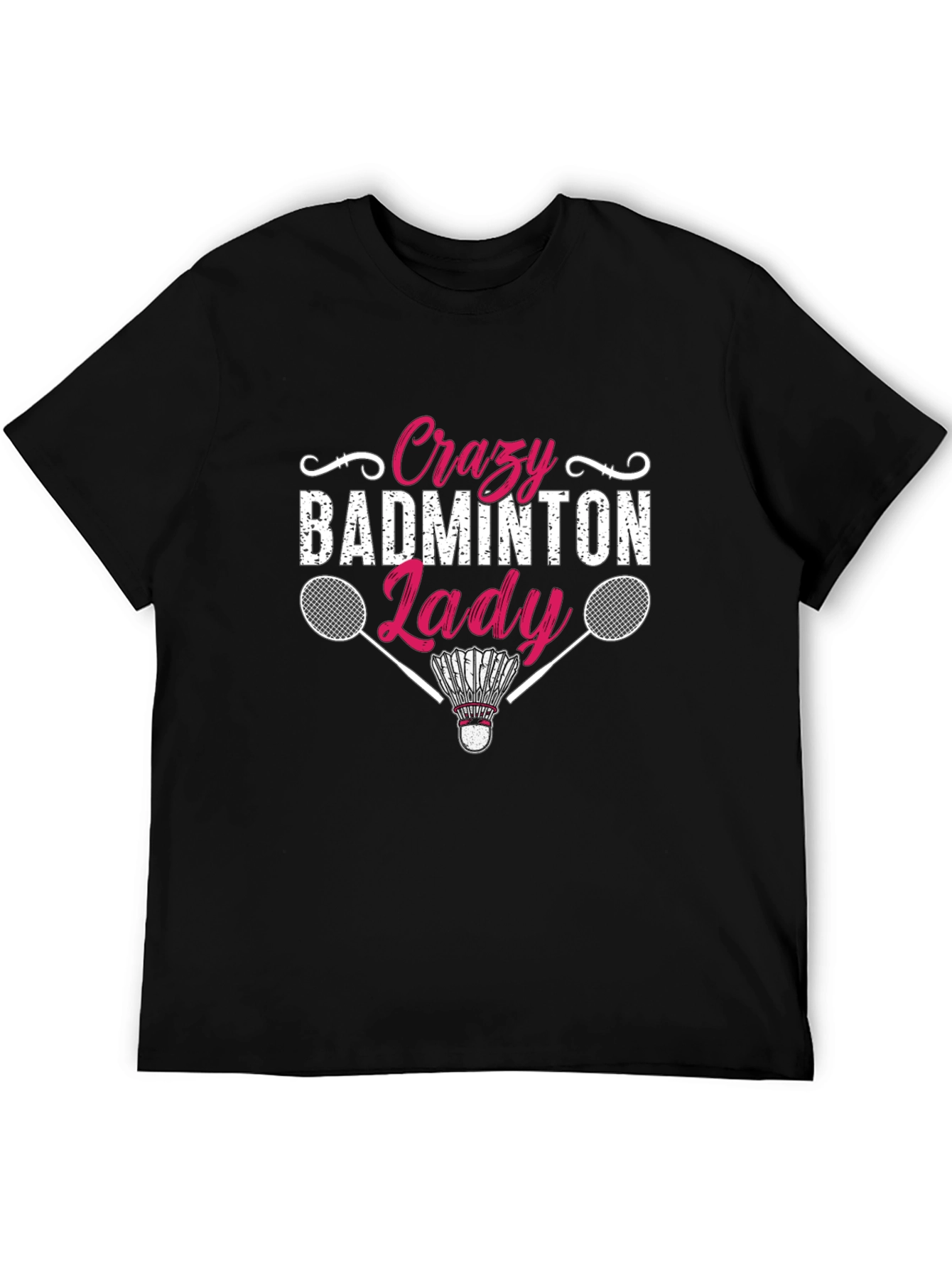 Crazy Badminton Lady Graphic Tee