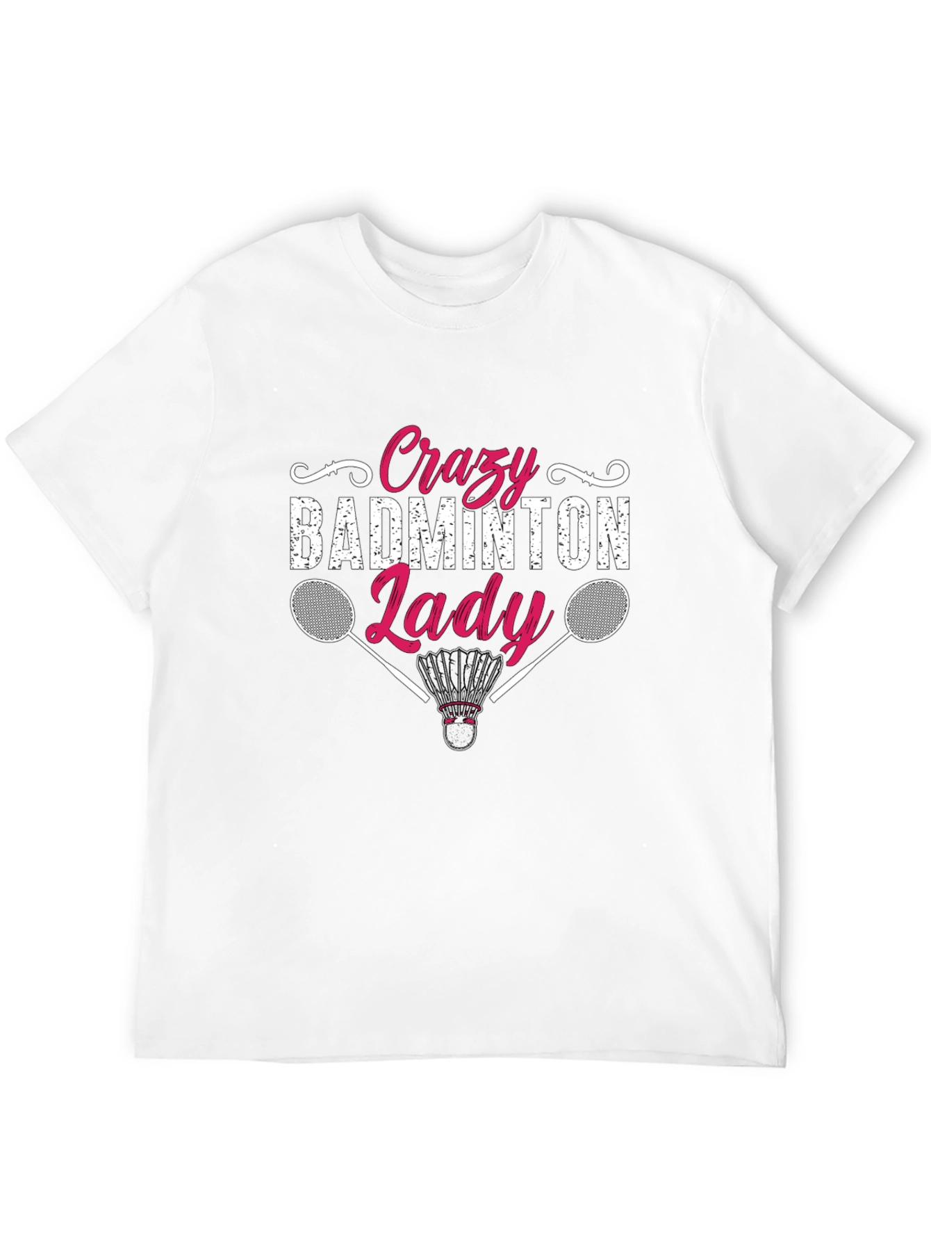 Crazy Badminton Lady Graphic Tee