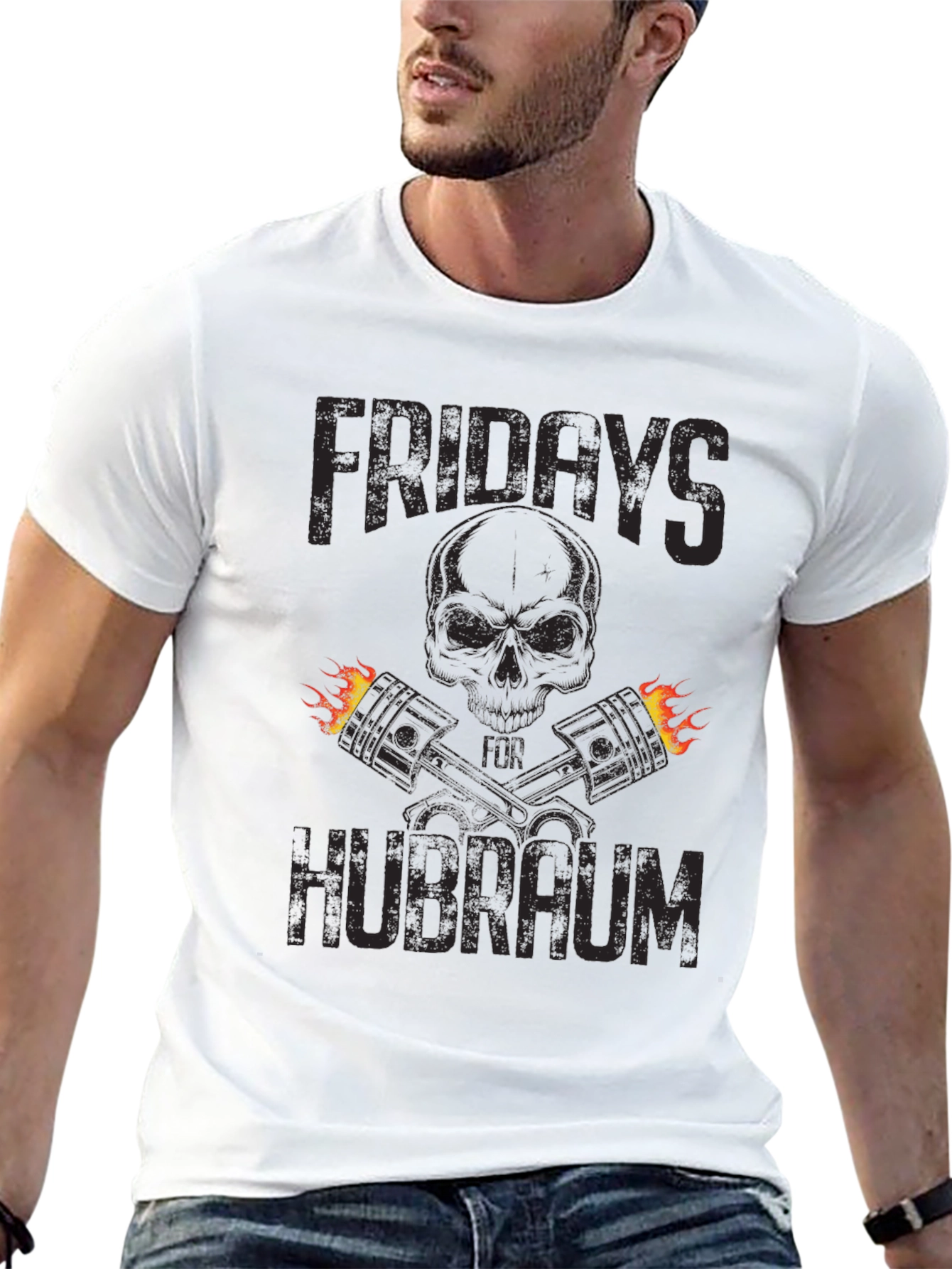 Fridays Hubraum Skull & Pistons Graphic T-Shirt