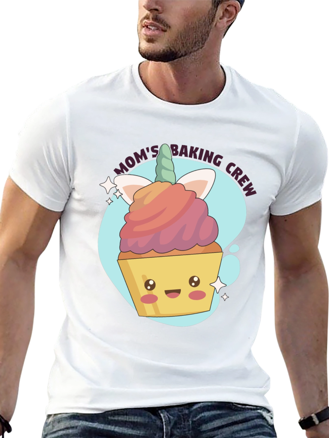 Moms Baking Crew Cute Cupcake Graphic Tee