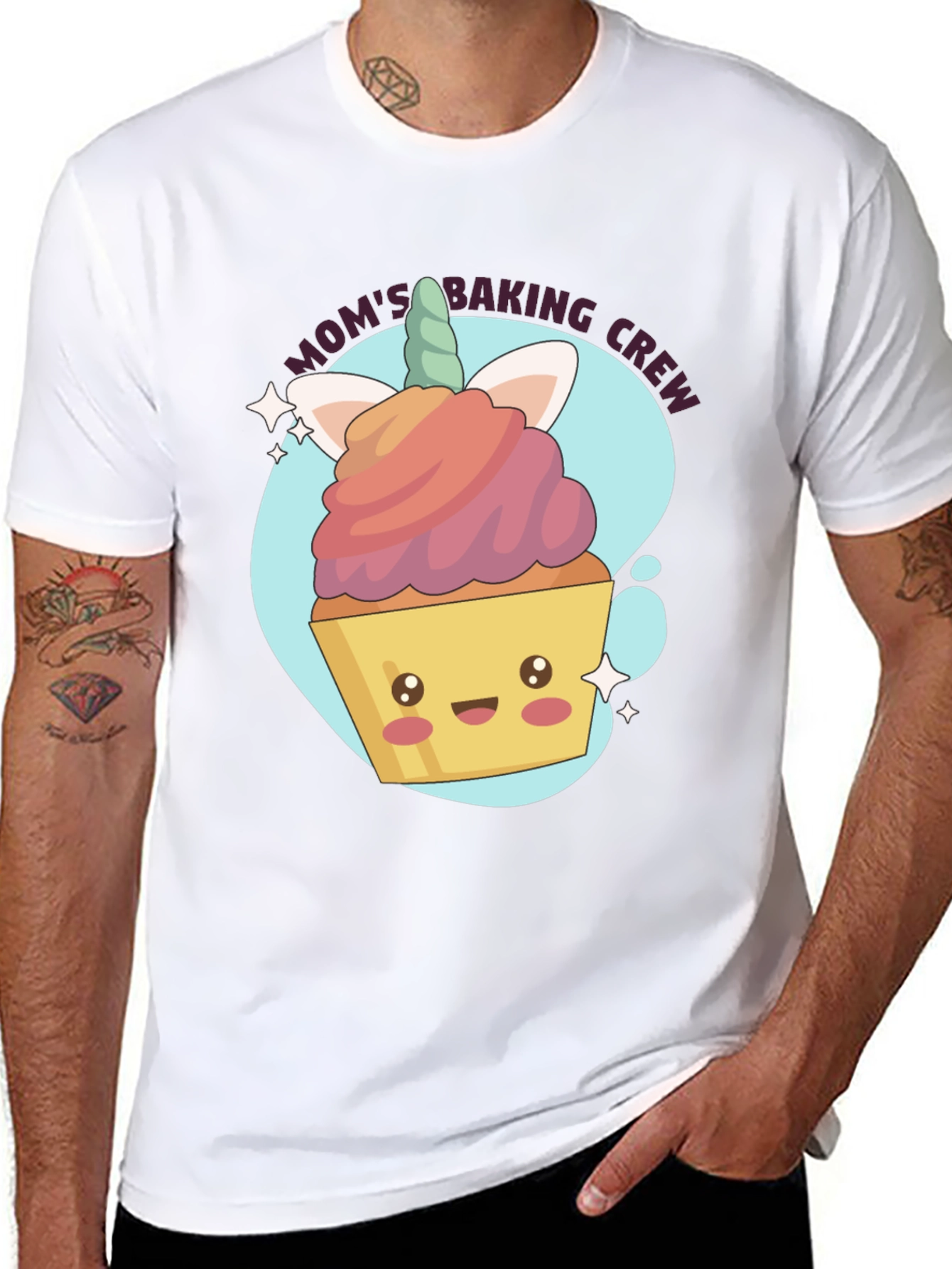 Moms Baking Crew Cute Cupcake Graphic Tee