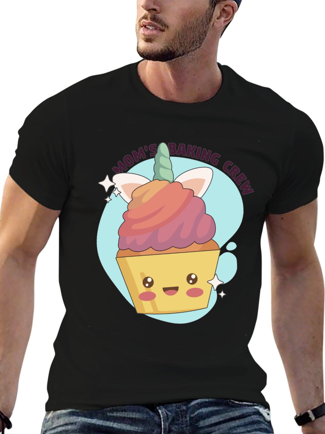 Moms Baking Crew Cute Cupcake Graphic Tee