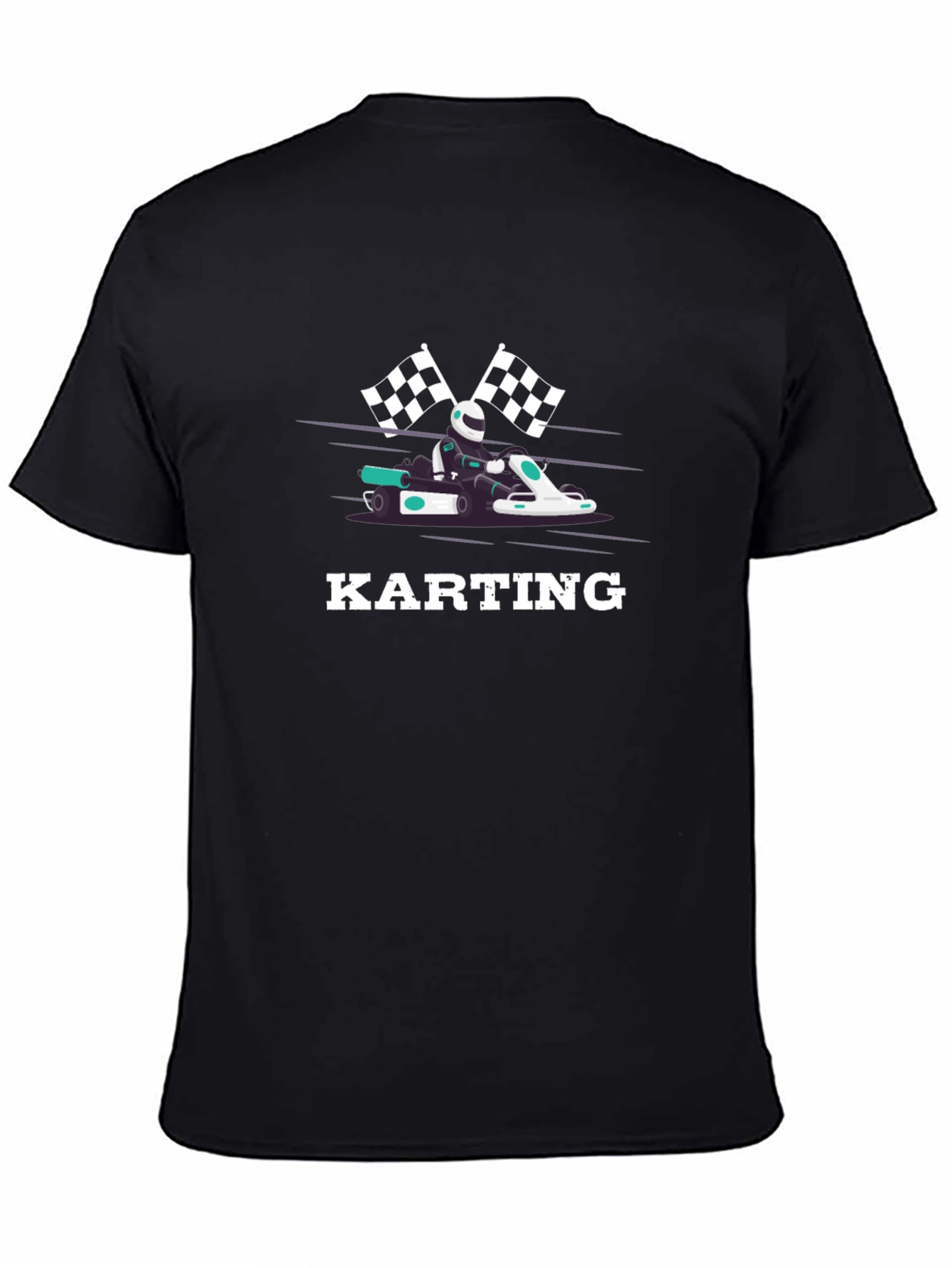 Karting Black T-Shirt - Racing Design