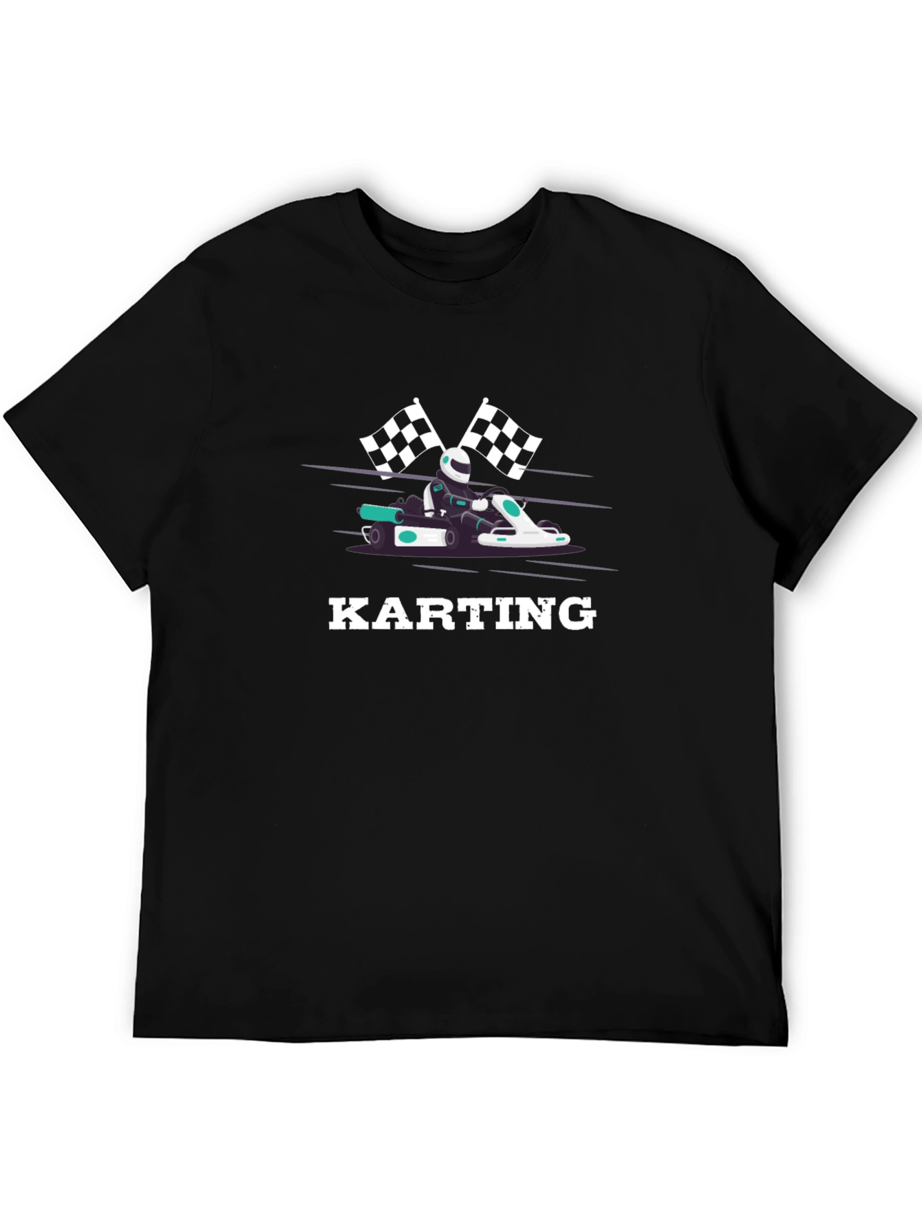 Karting Black T-Shirt - Racing Design