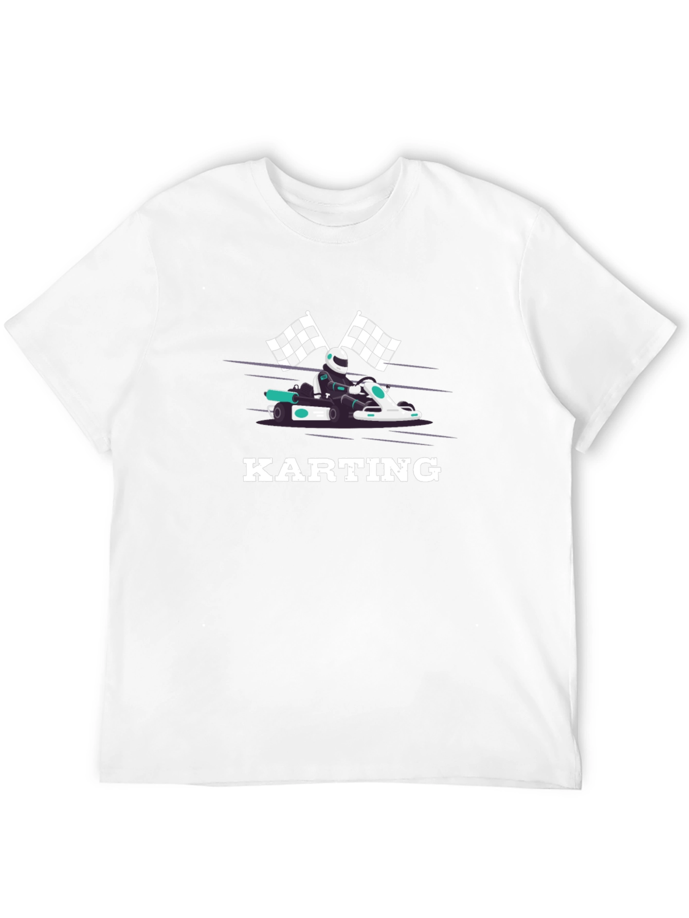 Karting Black T-Shirt - Racing Design