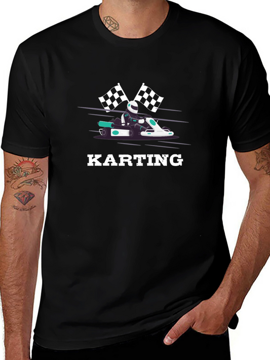 Karting Black T-Shirt - Racing Design