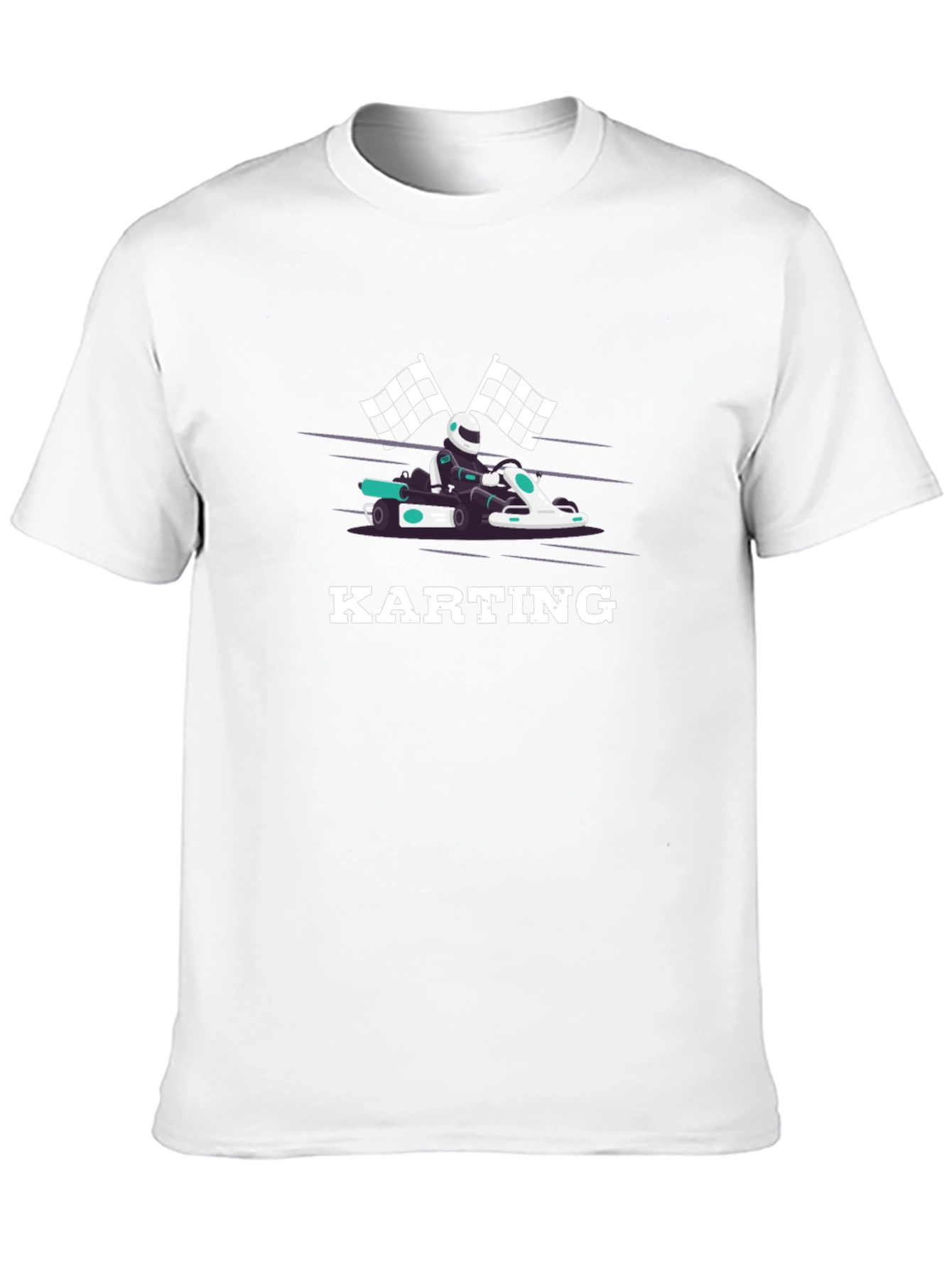Karting Black T-Shirt - Racing Design