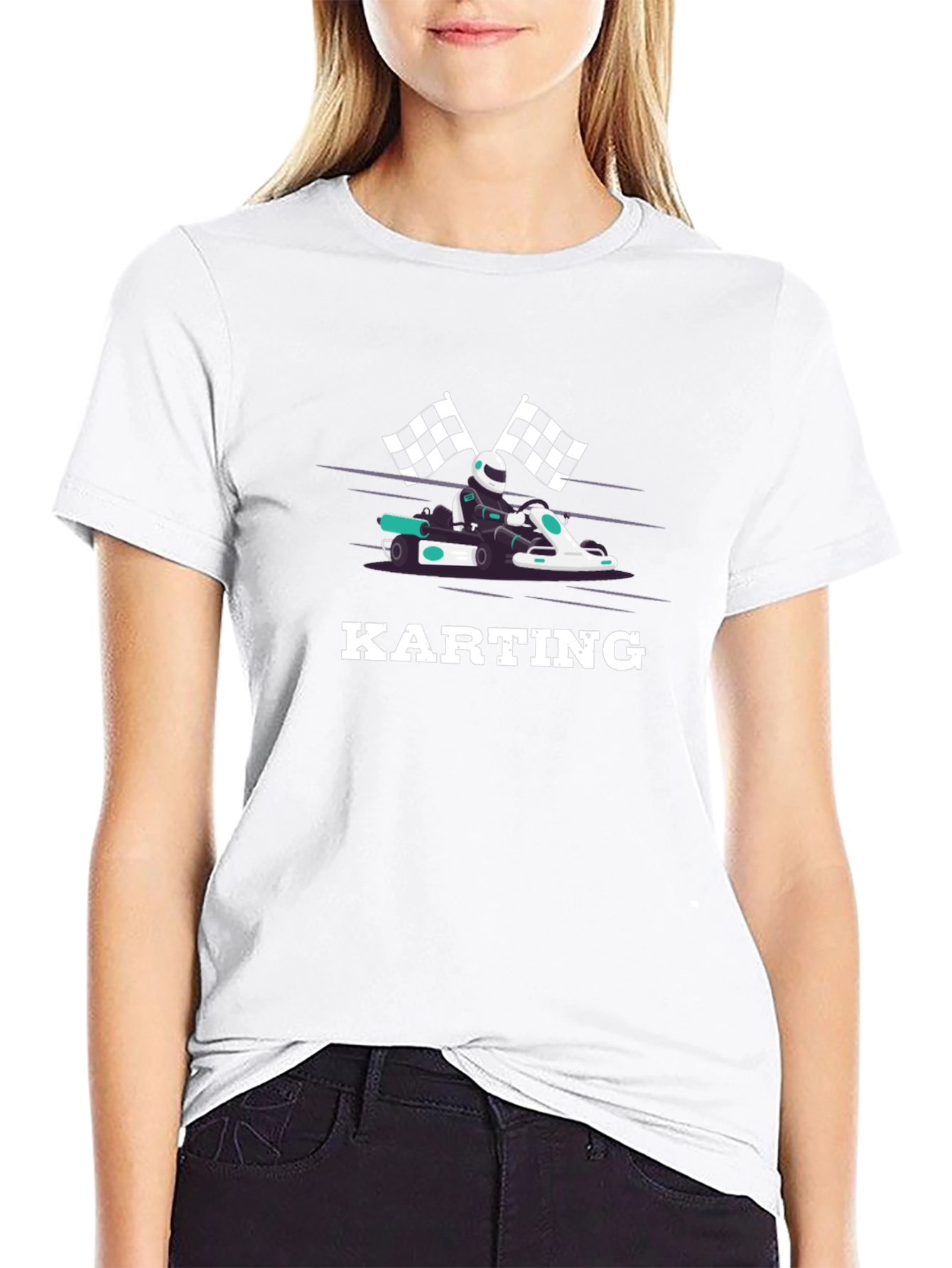Karting Black T-Shirt - Racing Design