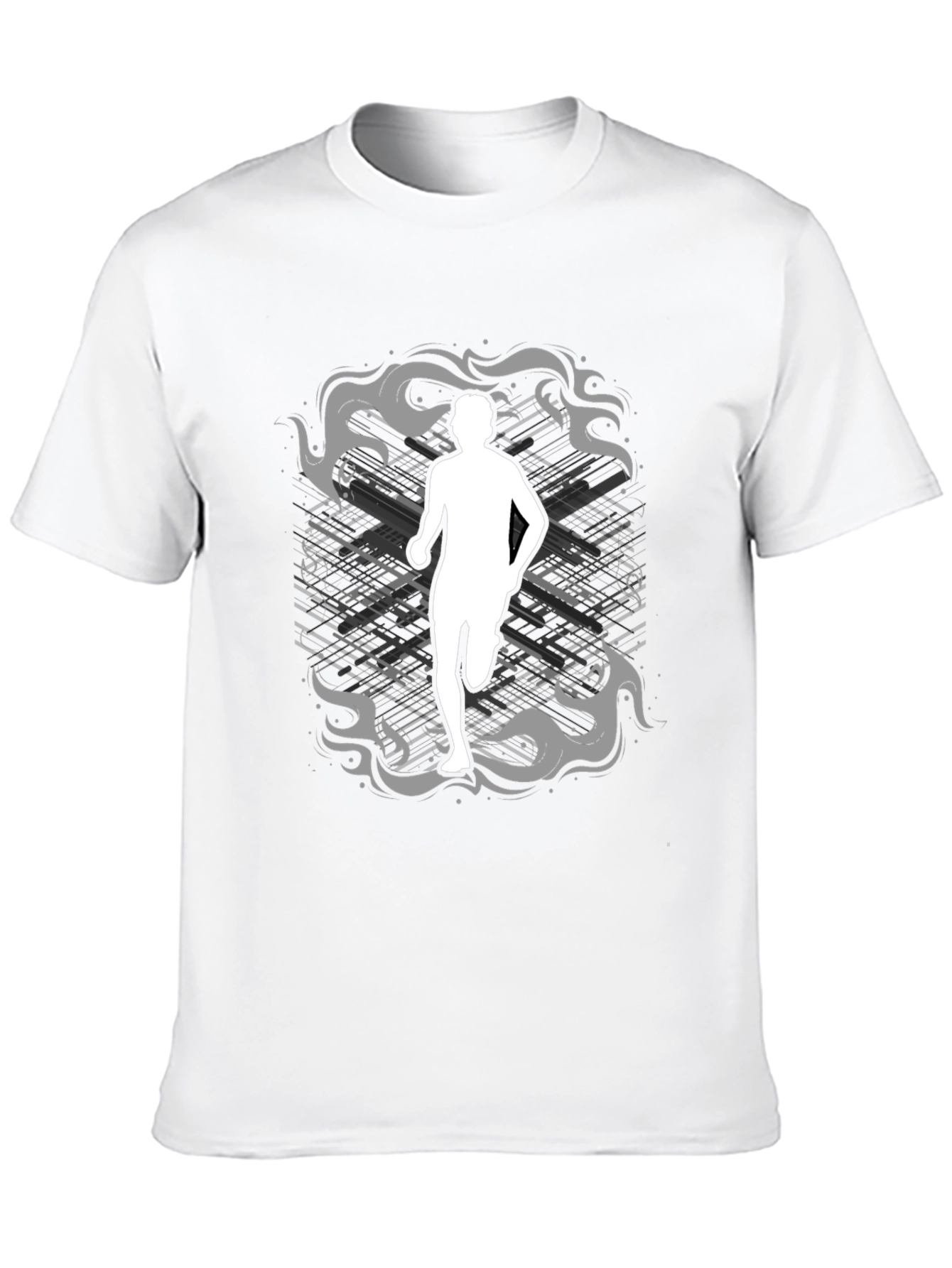 Runner Graphic Tee - Black Cotton Shirt