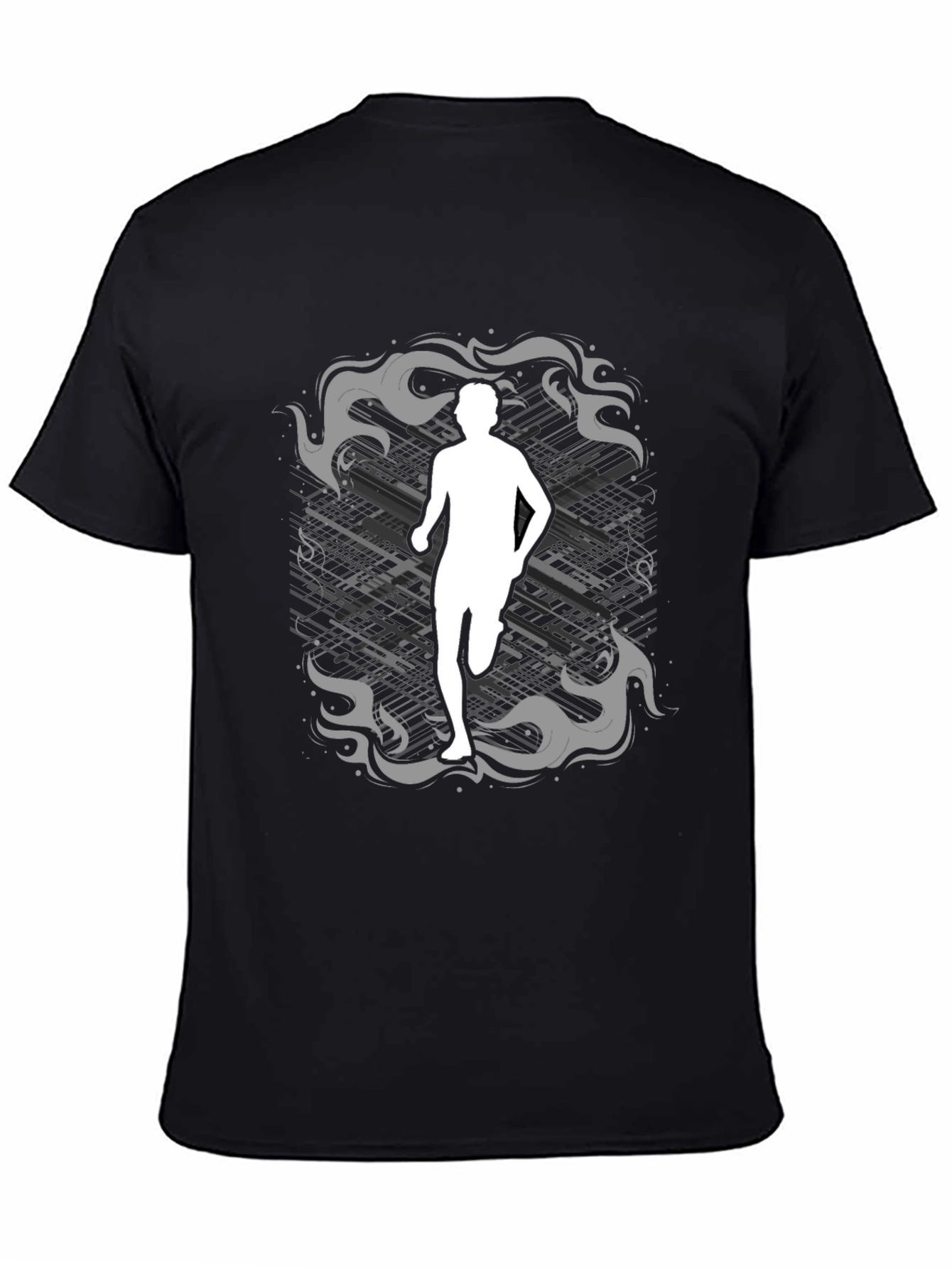 Runner Graphic Tee - Black Cotton Shirt