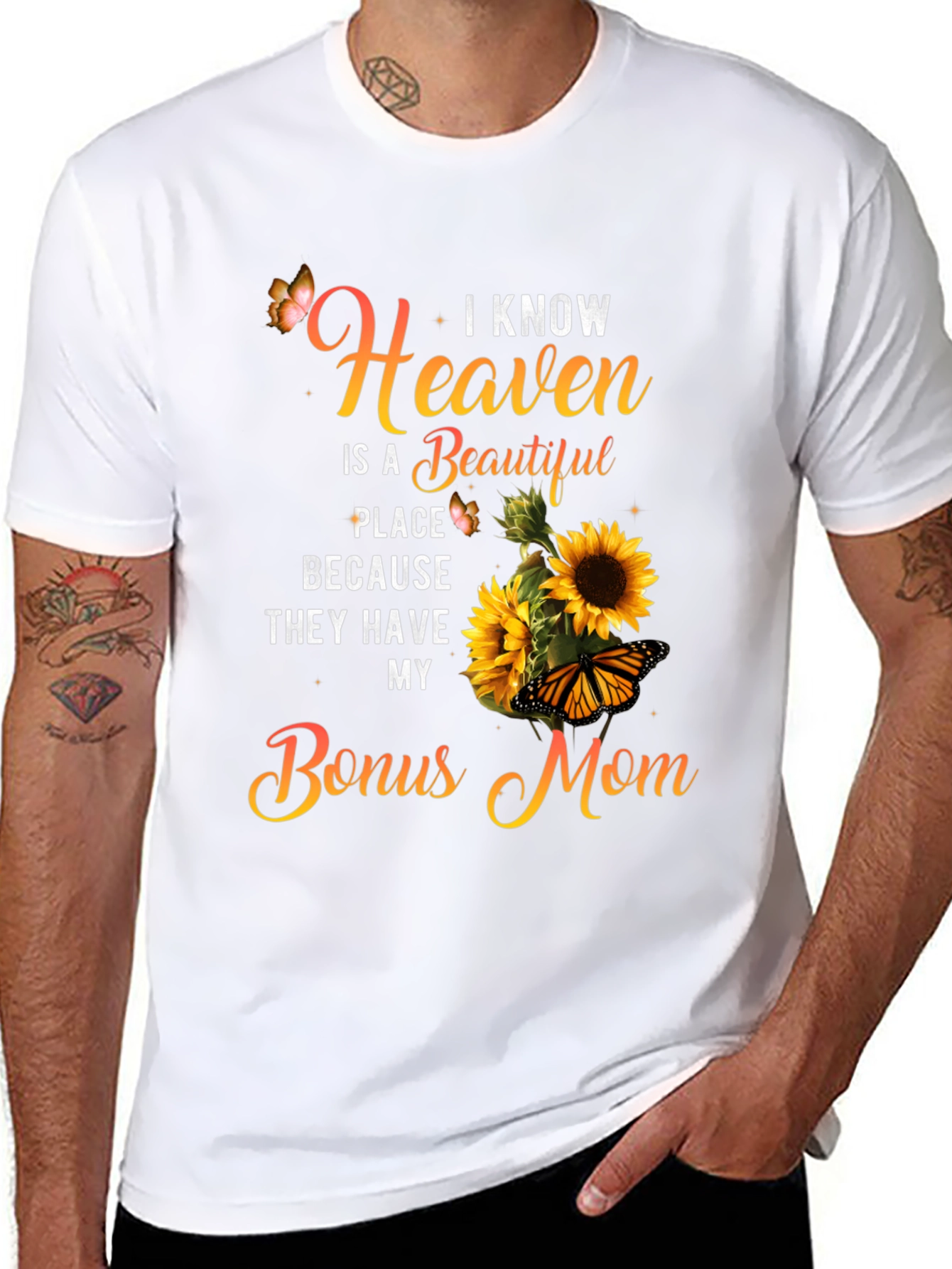 Bonus Mom Sunflower Graphic T-Shirt