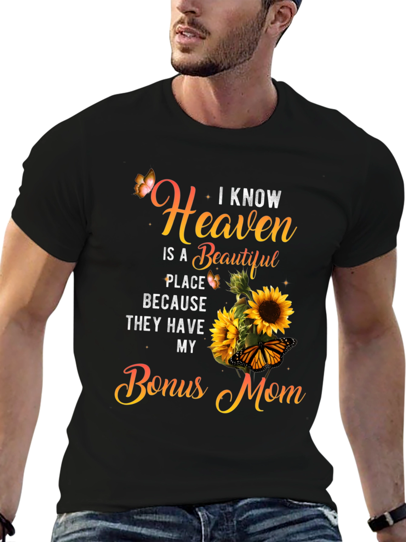 Bonus Mom Sunflower Graphic T-Shirt