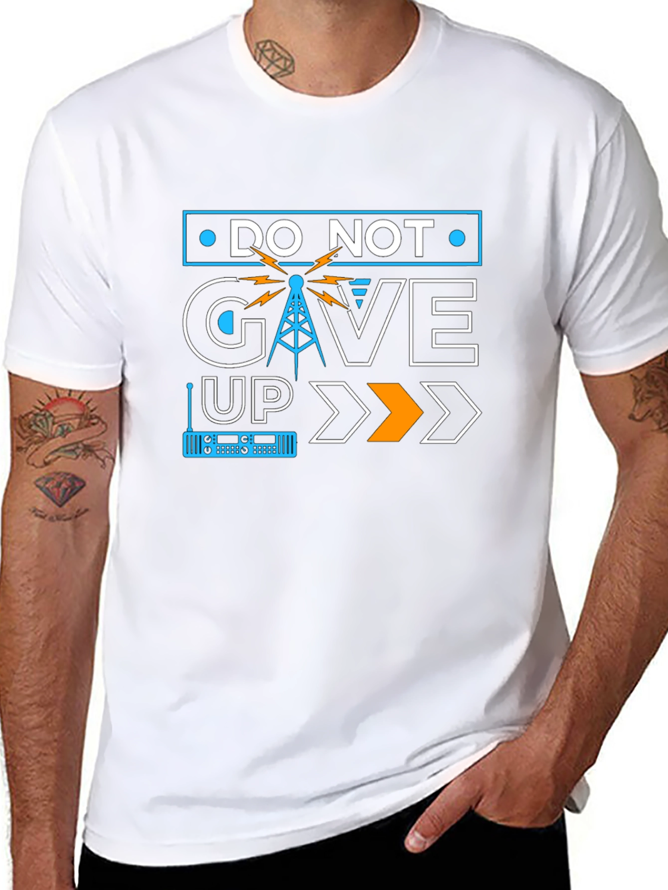 Do Not Give Up T-Shirt: Motivational Ham Radio Design