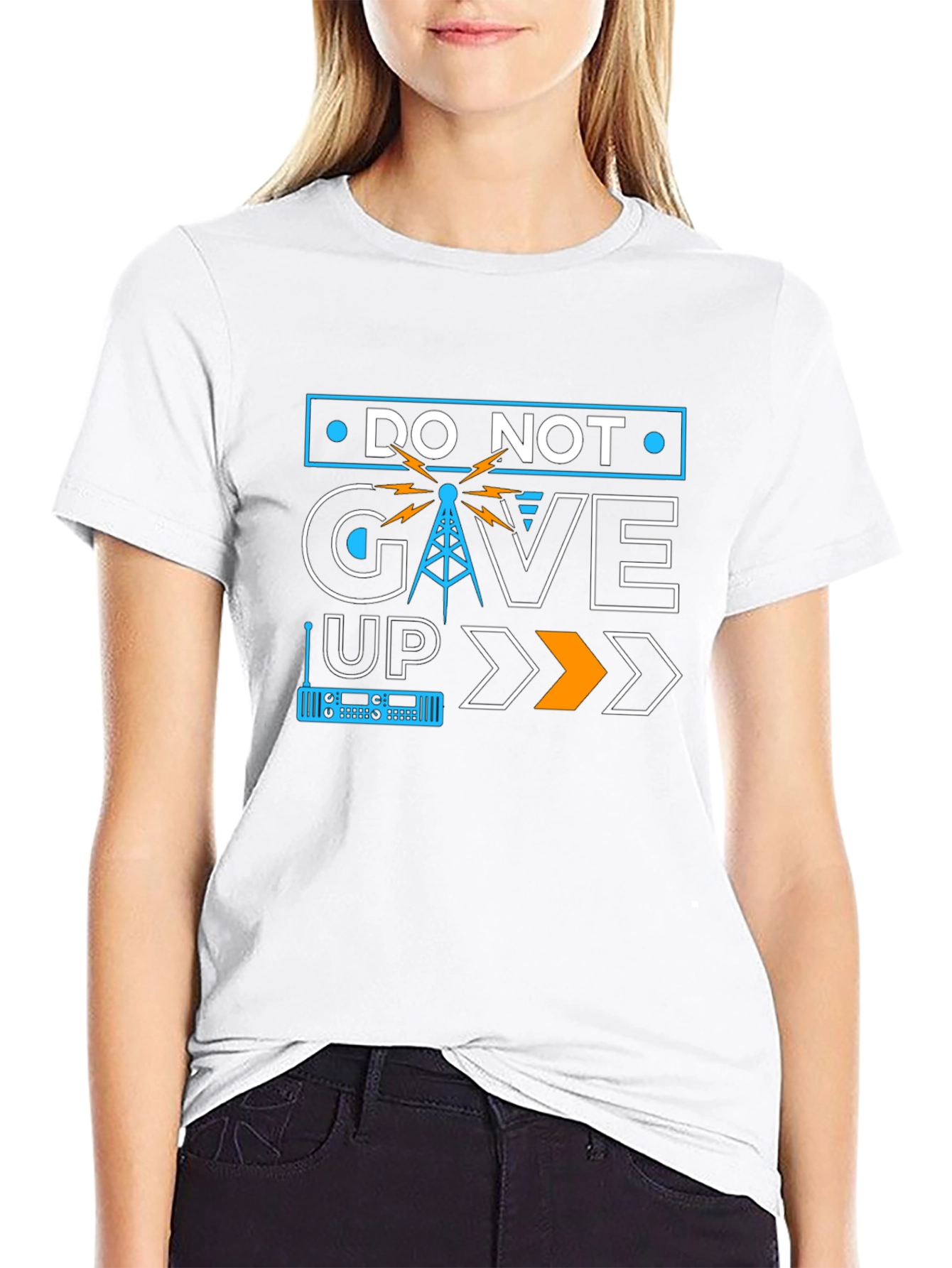 Do Not Give Up T-Shirt: Motivational Ham Radio Design