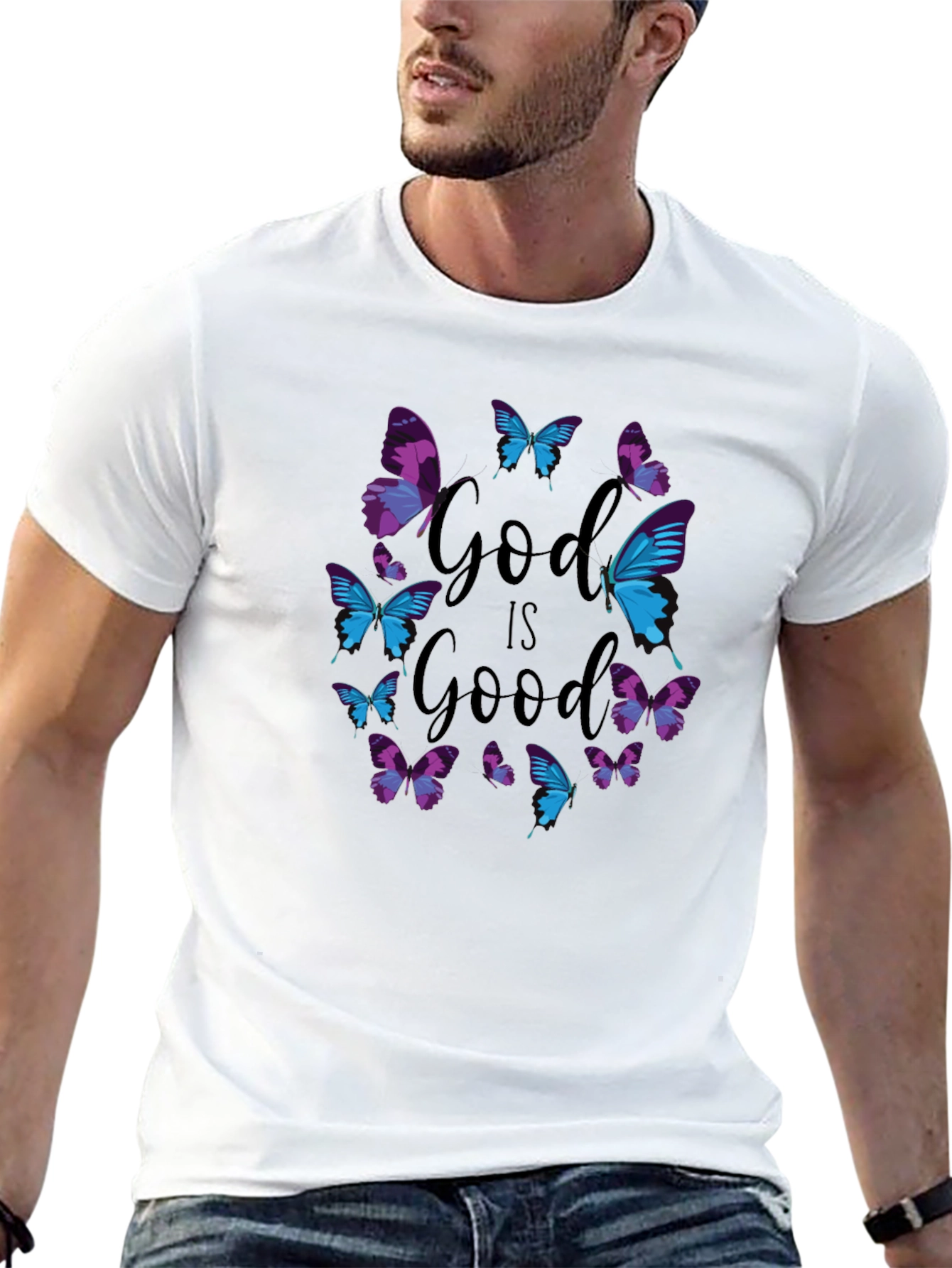 God is Good Butterfly Graphic Tee