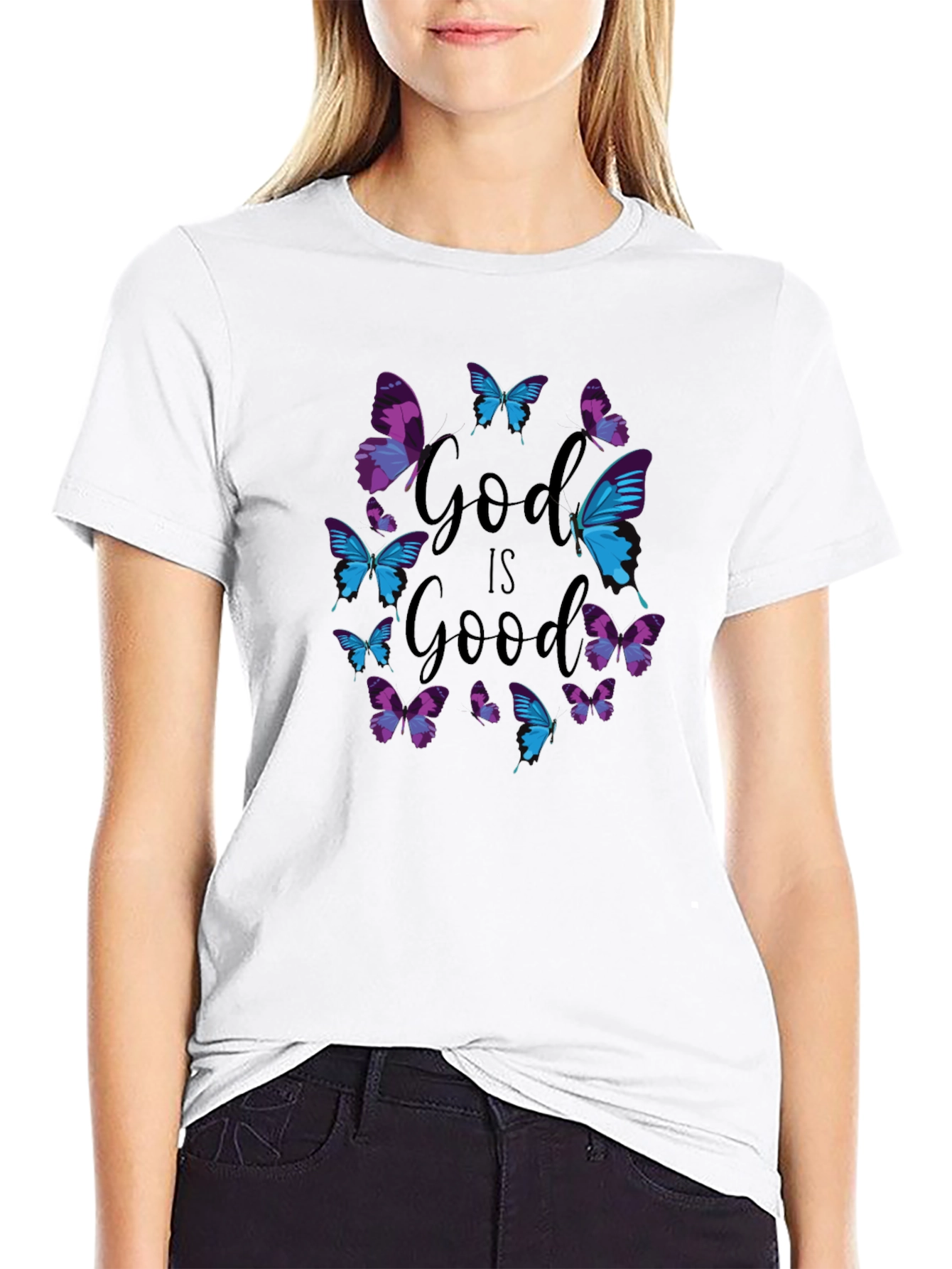 God is Good Butterfly Graphic Tee
