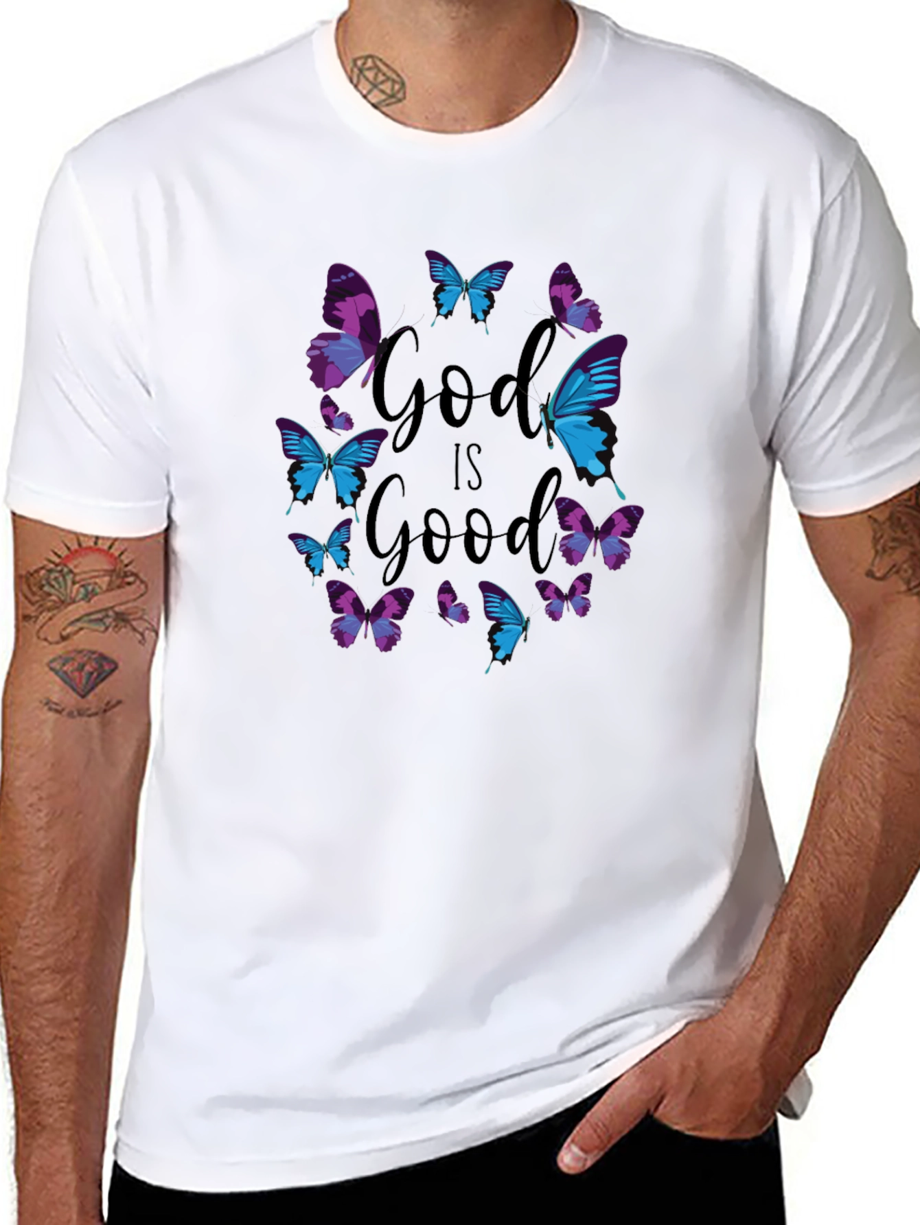 God is Good Butterfly Graphic Tee