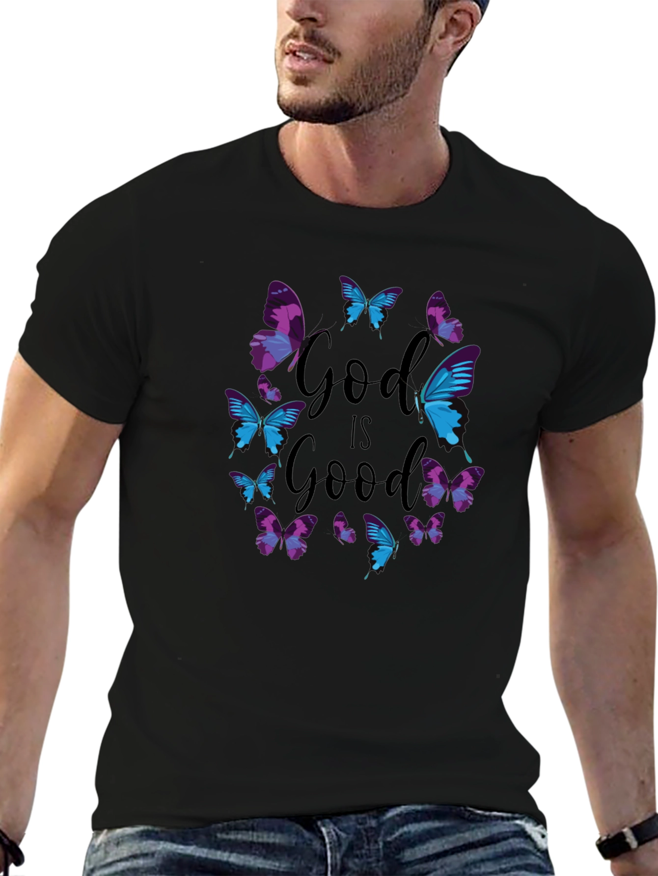 God is Good Butterfly Graphic Tee