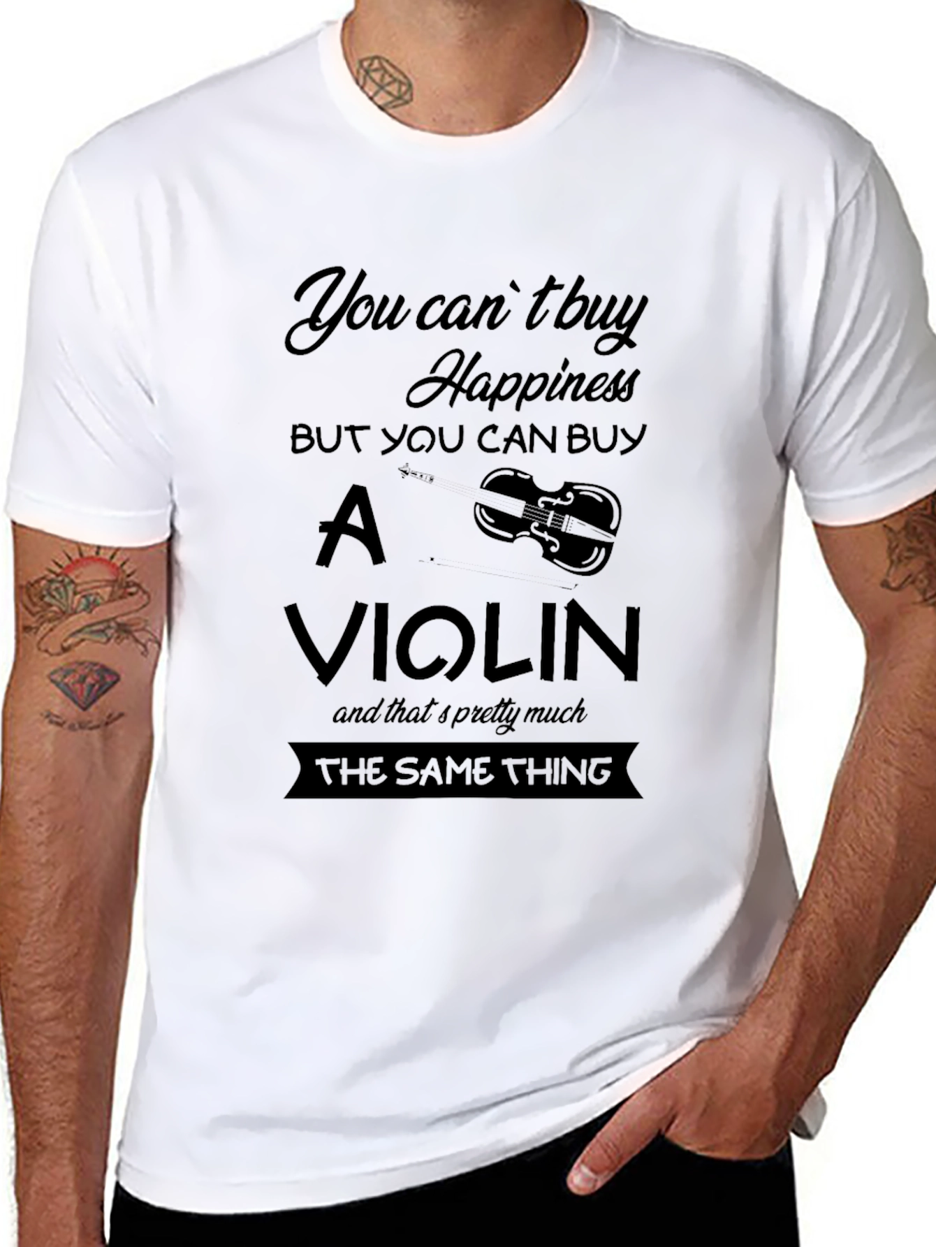 You Cant Buy Happiness Violin Graphic Tee