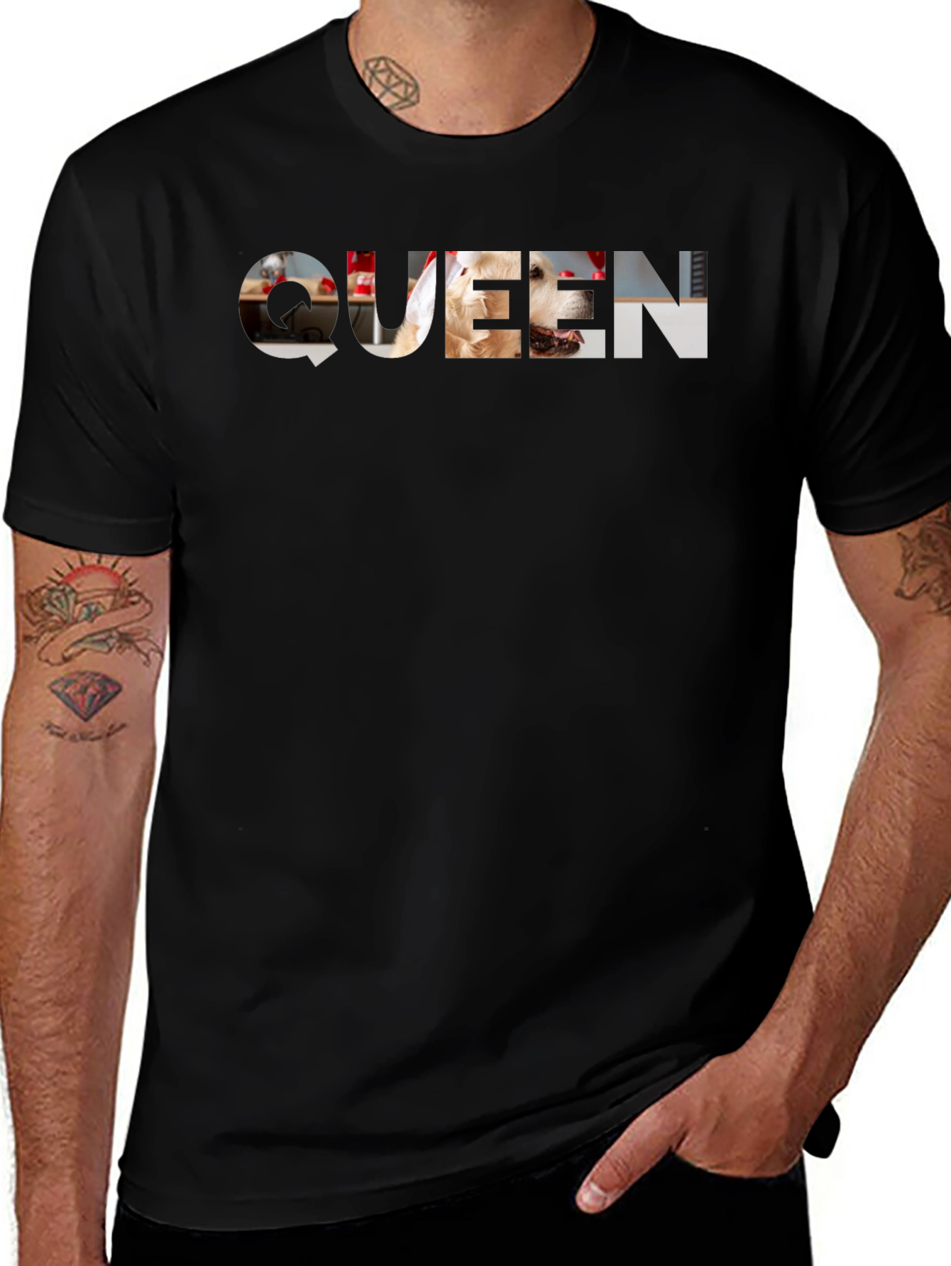 Queen Dog Graphic Tee - Black