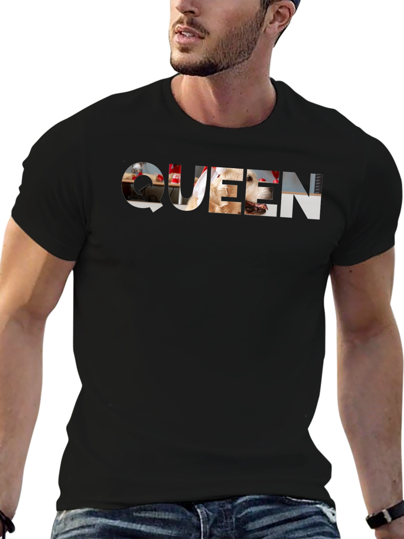 Queen Dog Graphic Tee - Black