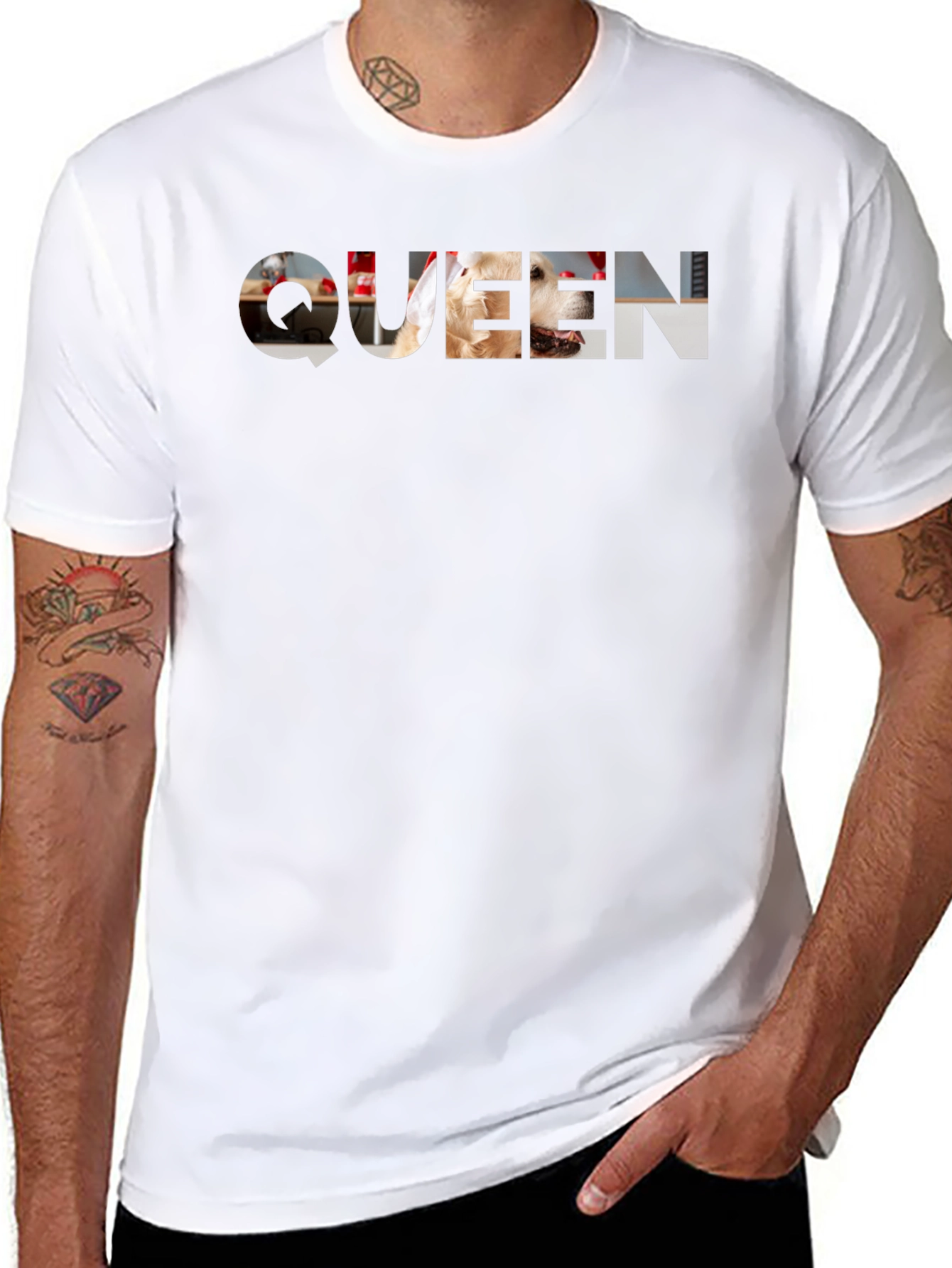 Queen Dog Graphic Tee - Black