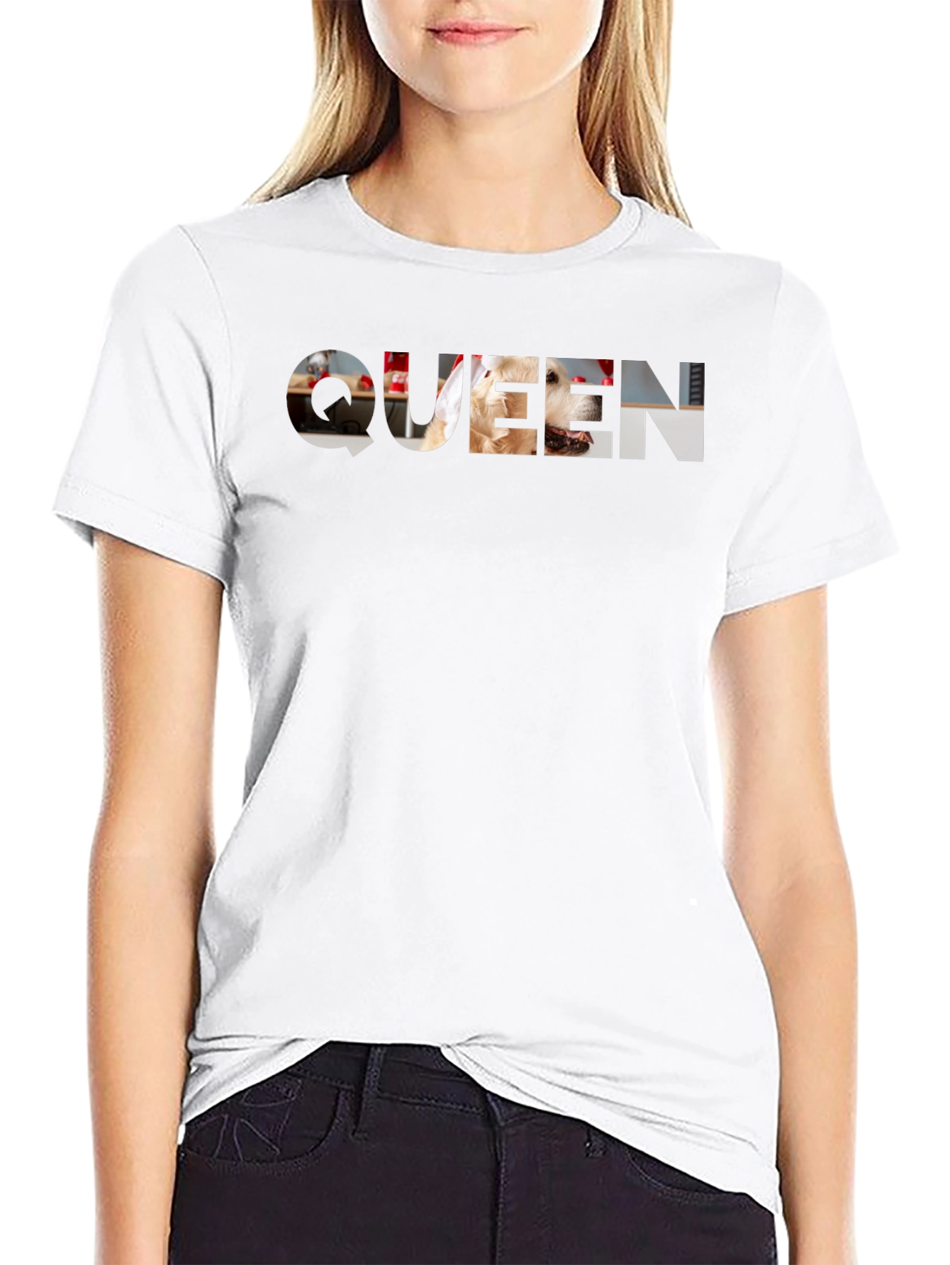 Queen Dog Graphic Tee - Black