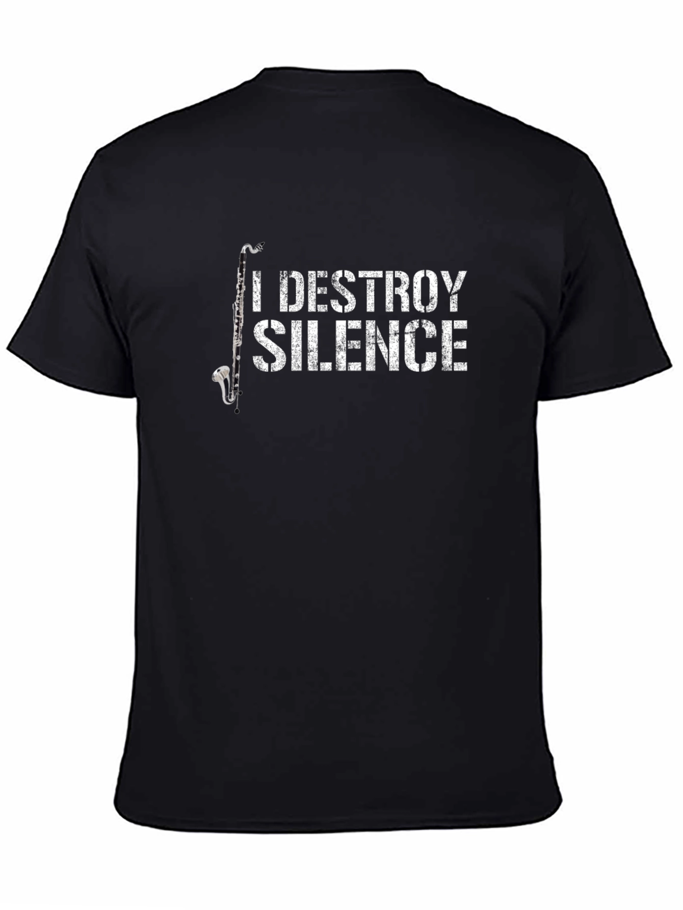 I Destroy Silence Bass Clarinet Black T-Shirt