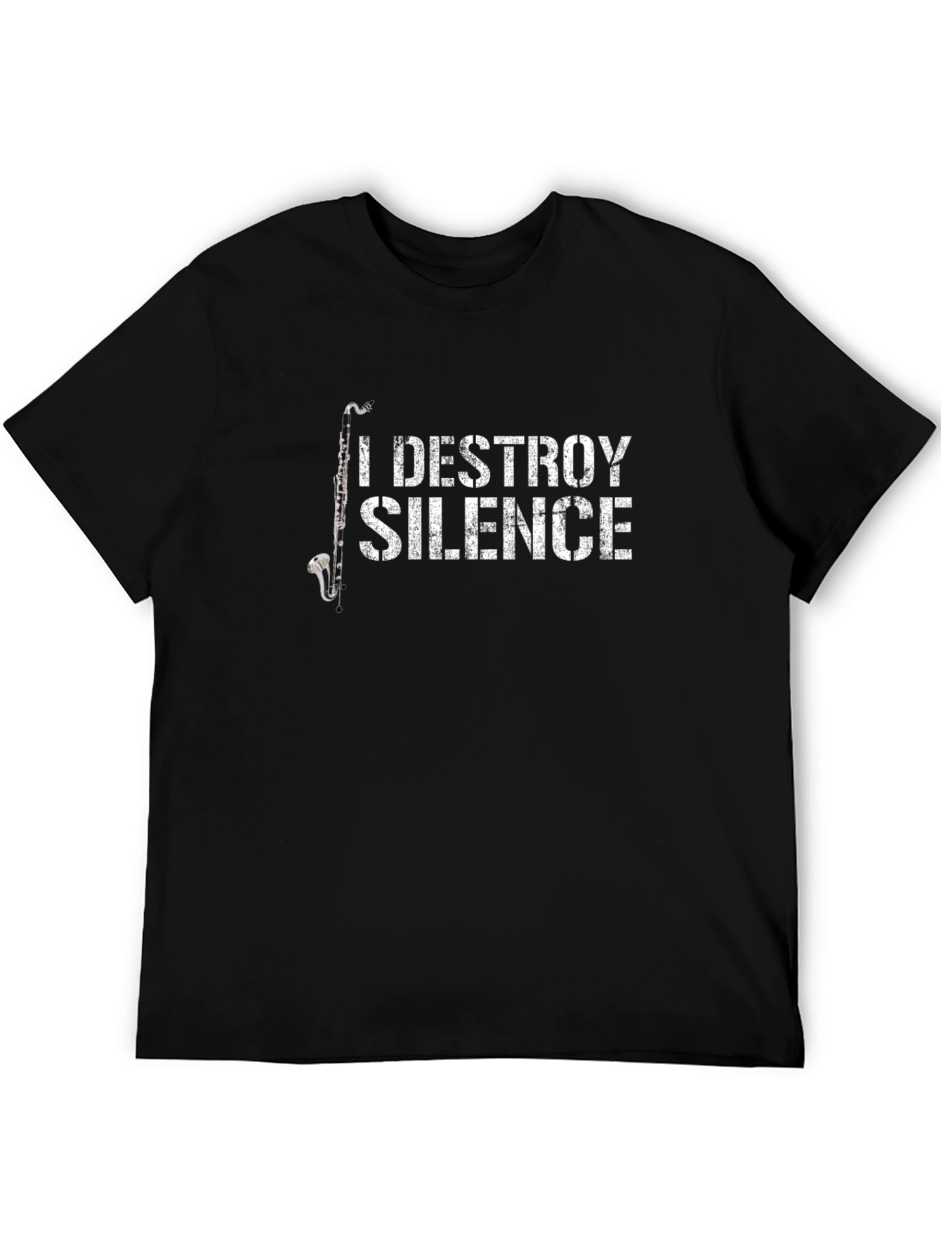 I Destroy Silence Bass Clarinet Black T-Shirt