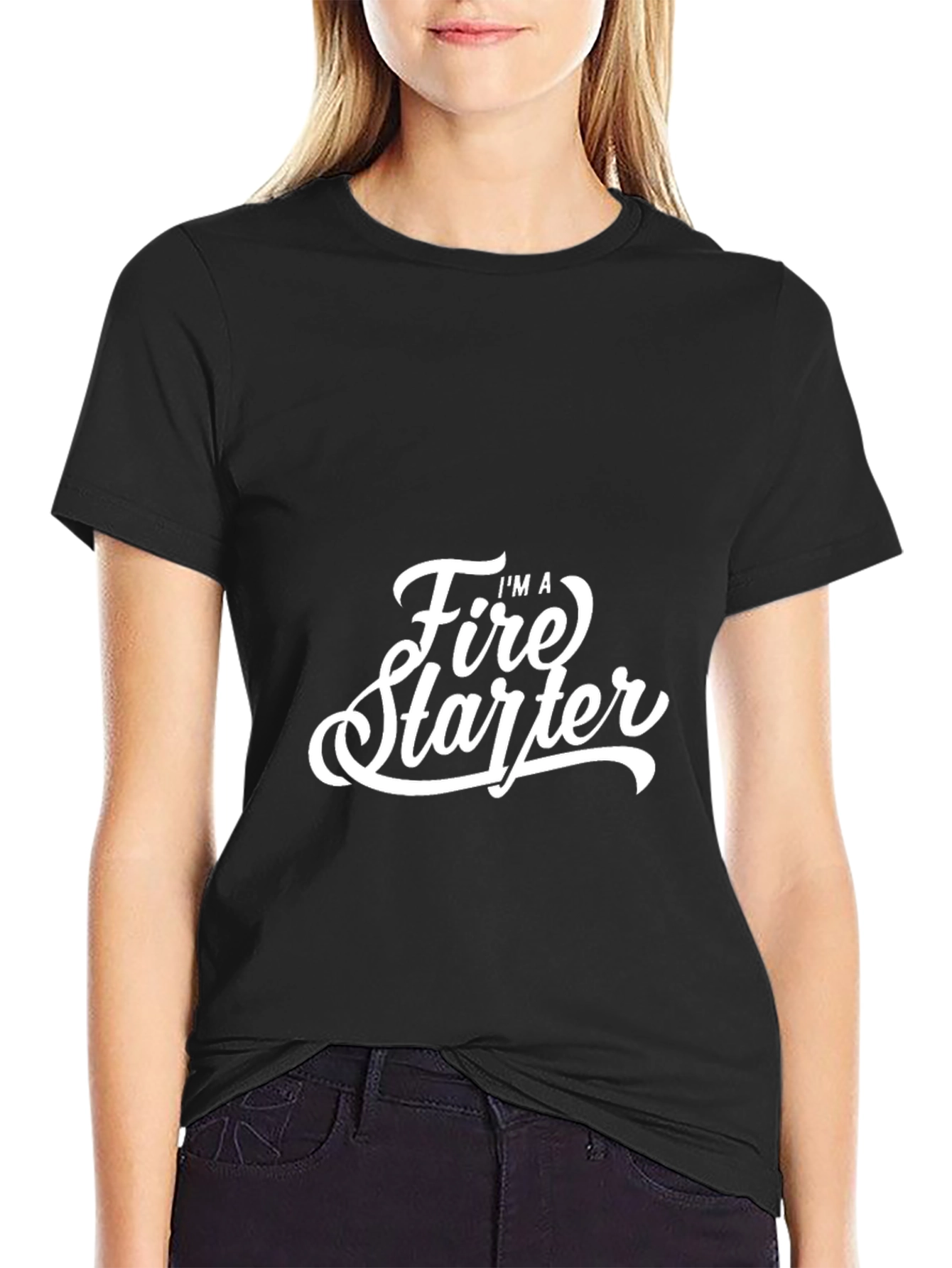 Fire Starter Graphic Tee - Bold Black Cotton